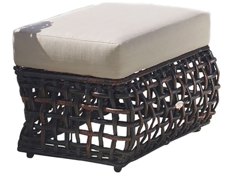 Skyline Design Dynasty Black Mushroom Aluminum Cushion Ottoman