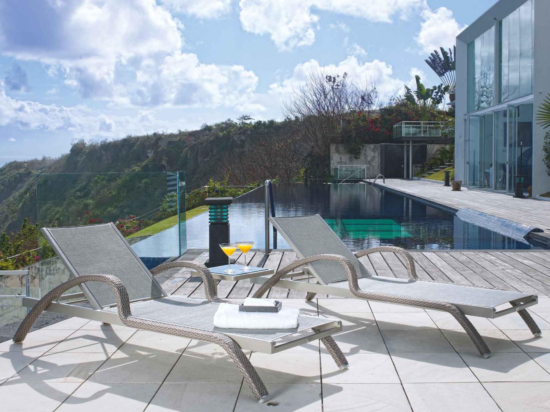 Skyline Design North Silver Walnut; Aluminum; Sling Aluminum Chaise Lounge