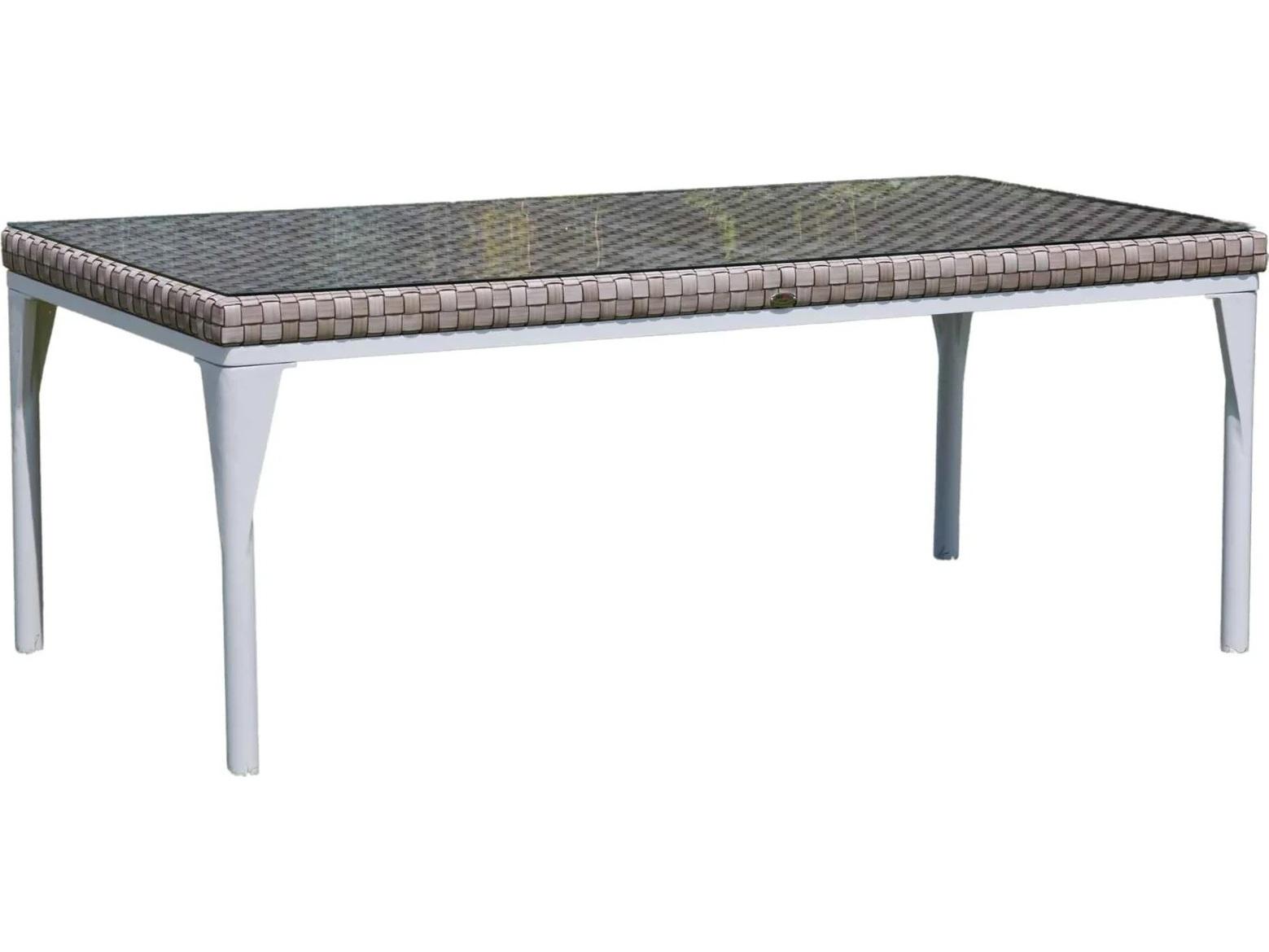 Skyline Design Brafta Seashell Aluminum Rectangular Dining Table