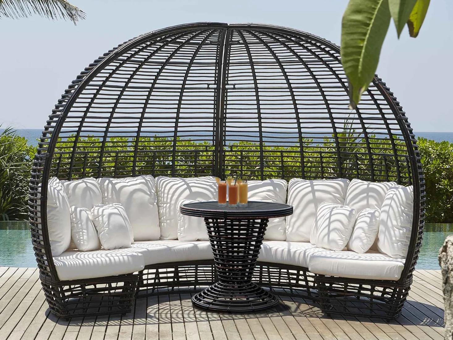 Skyline Design Nexus Black Mushroom Aluminum Cushion Lounge Bed