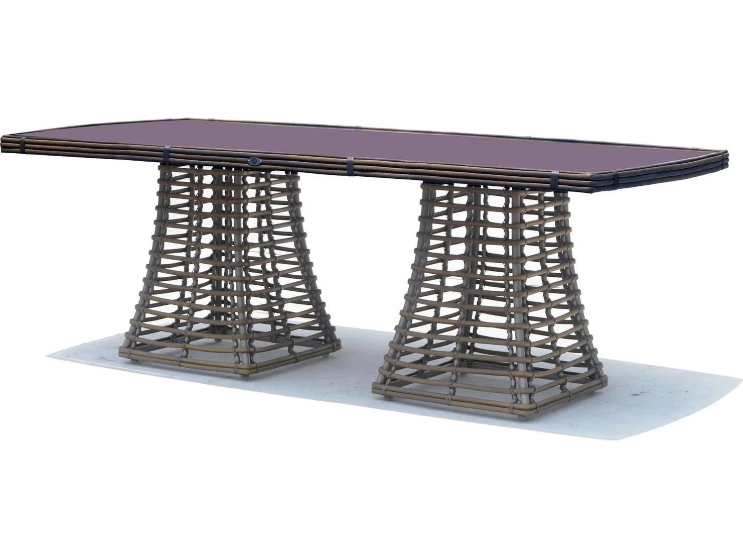 Skyline Design Ruby Kubu Mushroom Aluminum Rectangular Dining Table