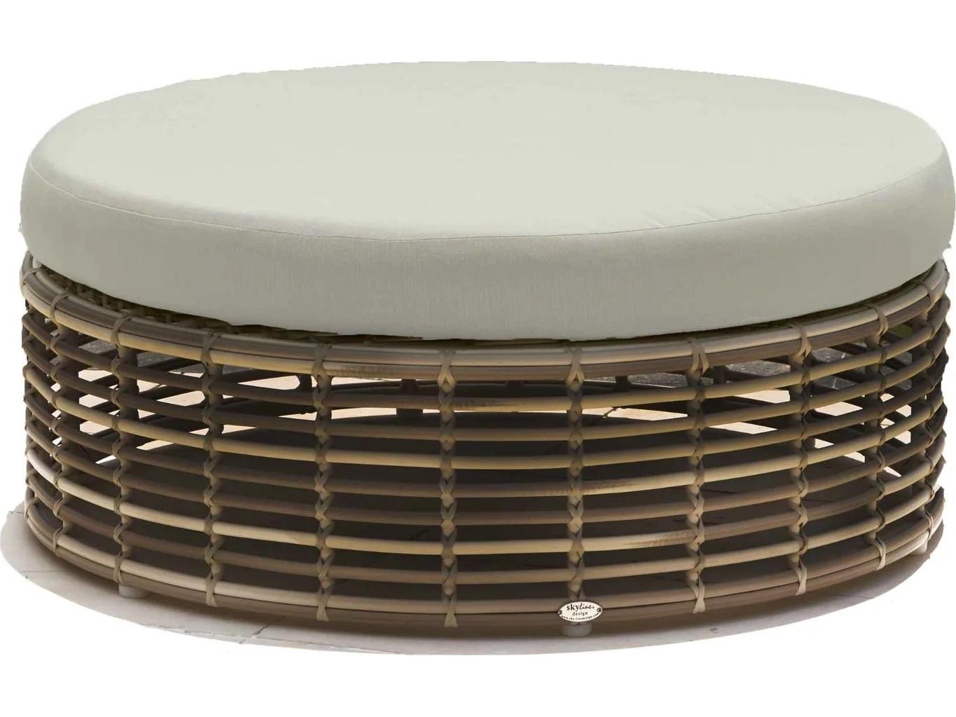 Skyline Design Halo Black Mushroom Aluminum Cushion Ottoman