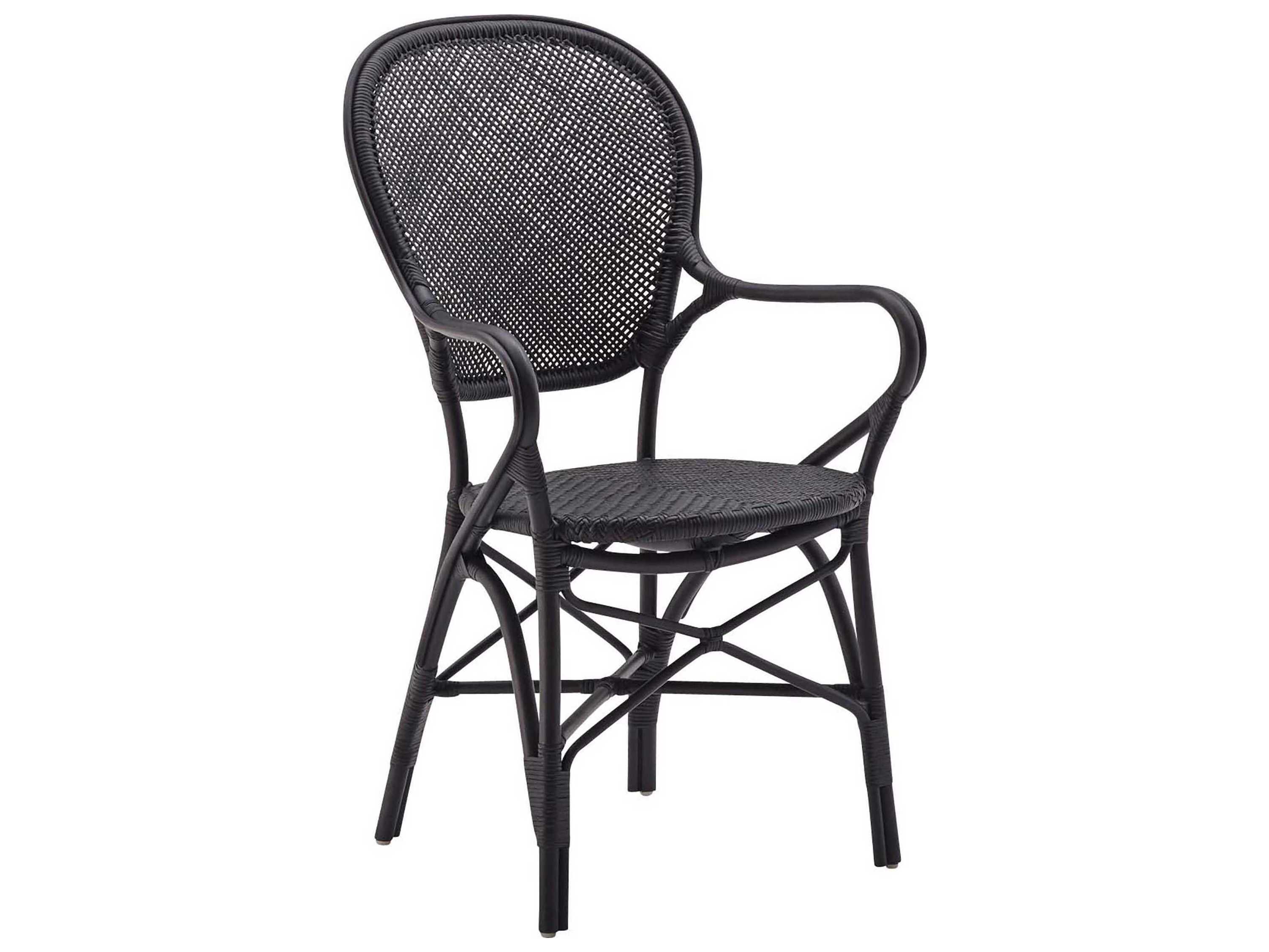 Sika Indoor Originals Rossini Rattan Black Arm Dining Chair