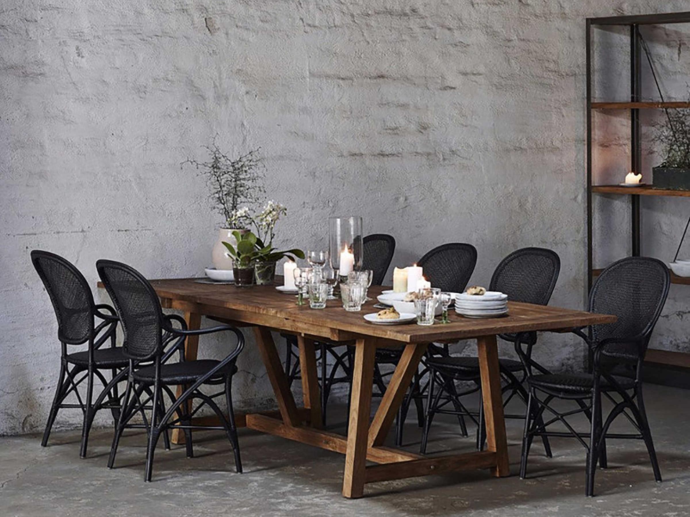 Sika Indoor Originals Rossini Rattan Black Arm Dining Chair