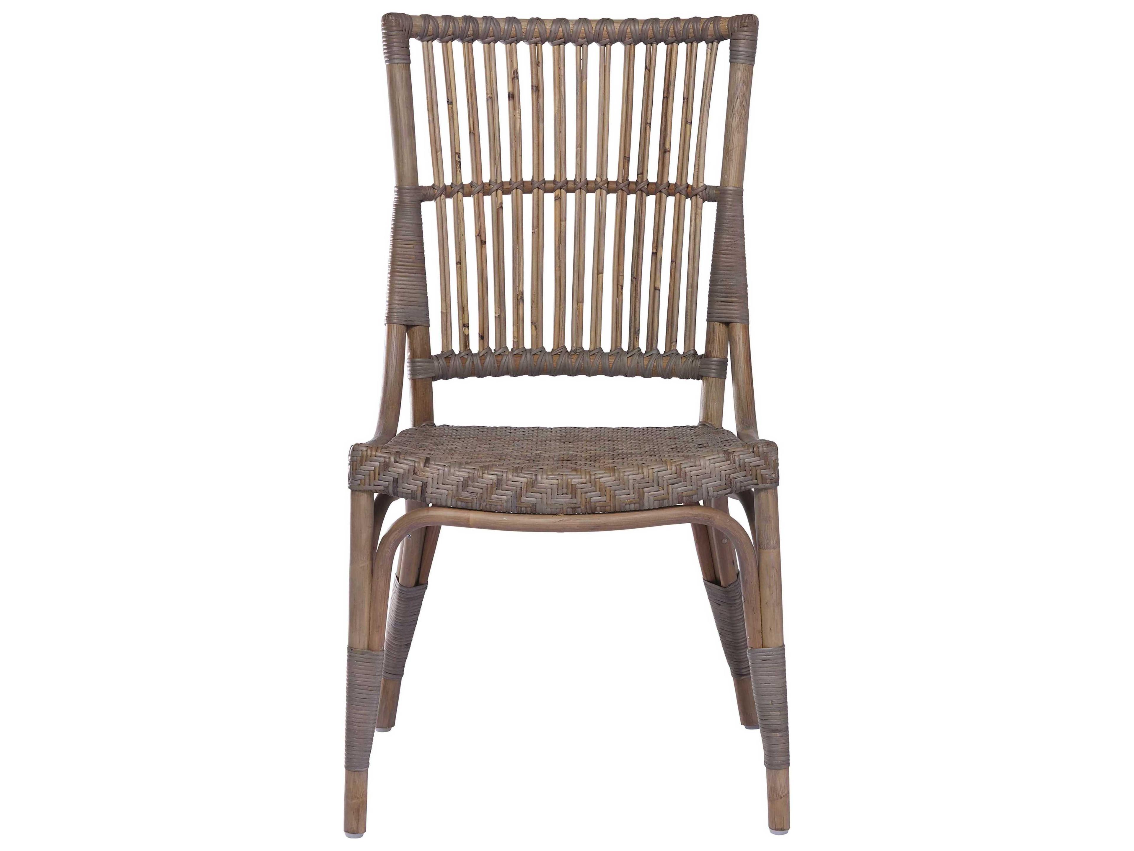 Sika Indoor Originals Piano Rattan Gray Side Dining Chair