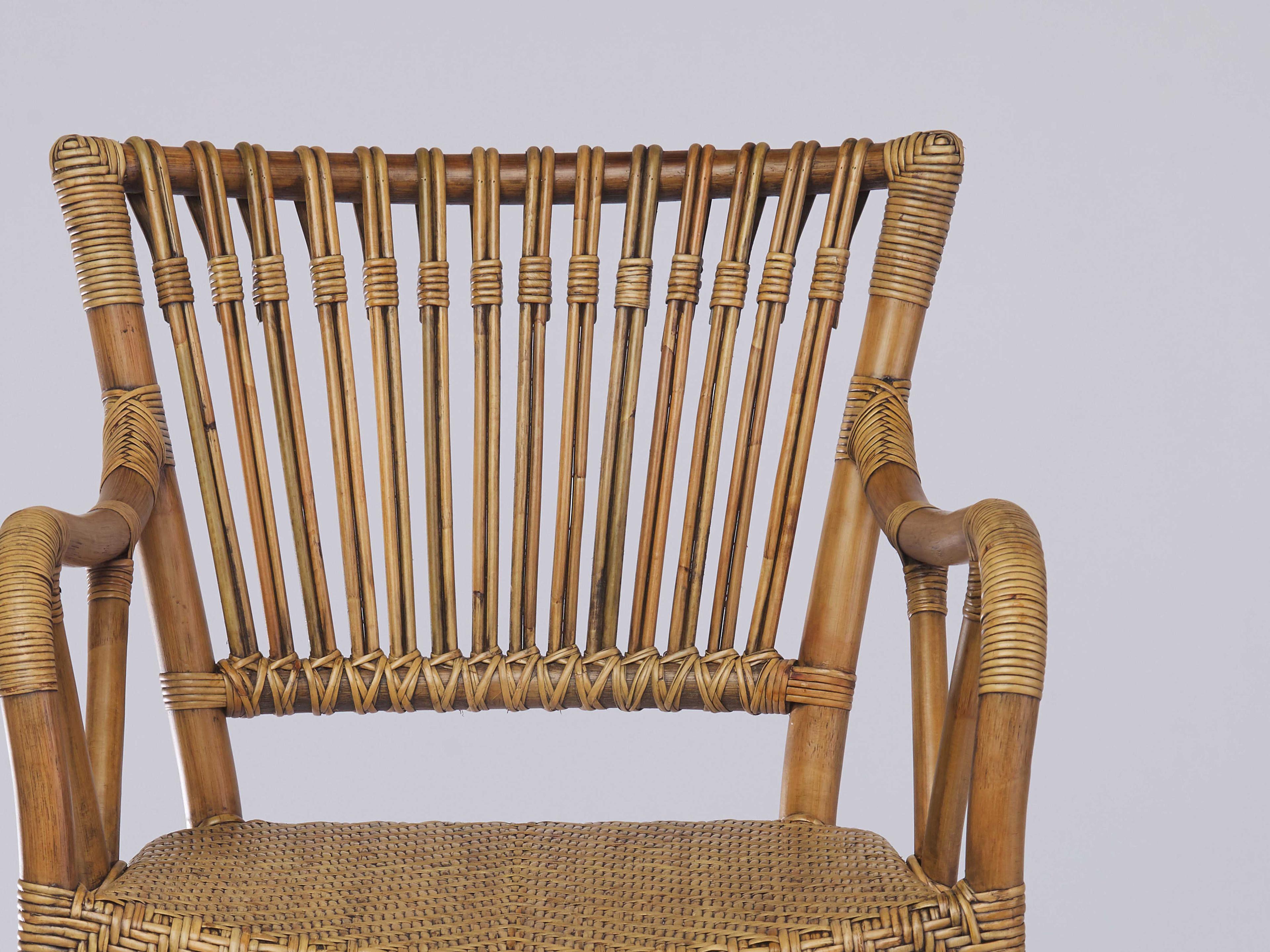 Sika Indoor Originals Blues Rattan Bar Stool