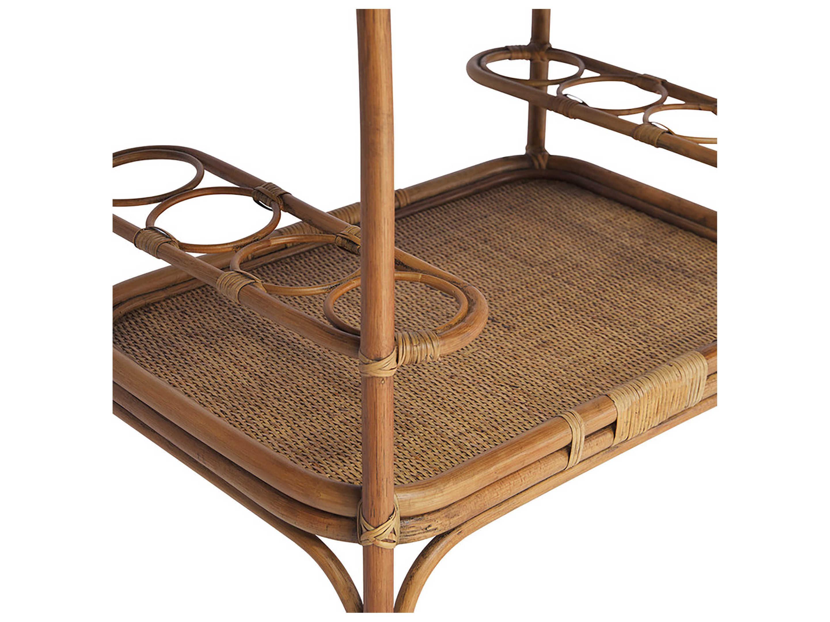 Sika Indoor Originals Glass Brown Bar Cart