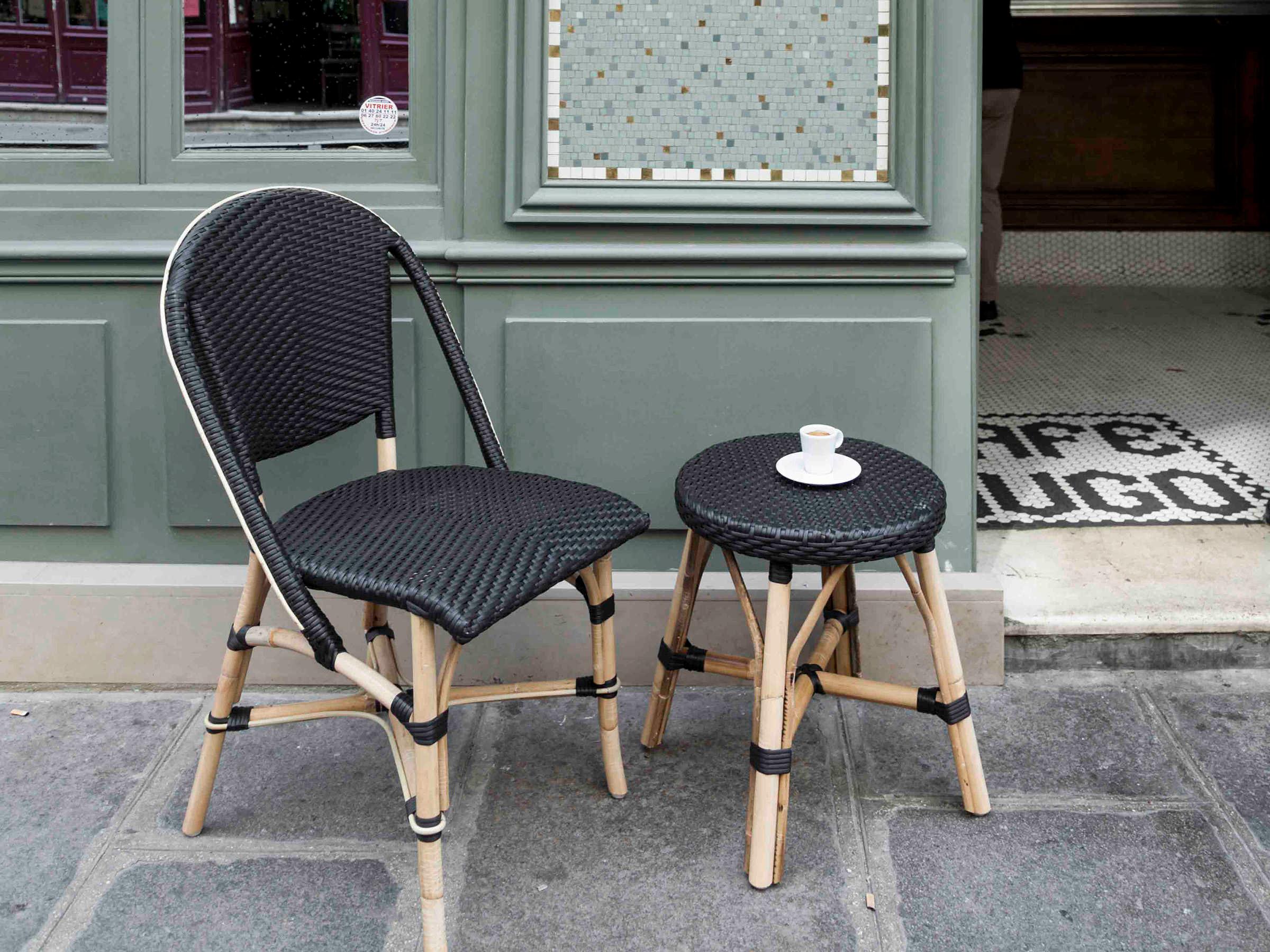 Sika Indoor Affaire Sofie Bistro Rattan Black Side Dining Chair