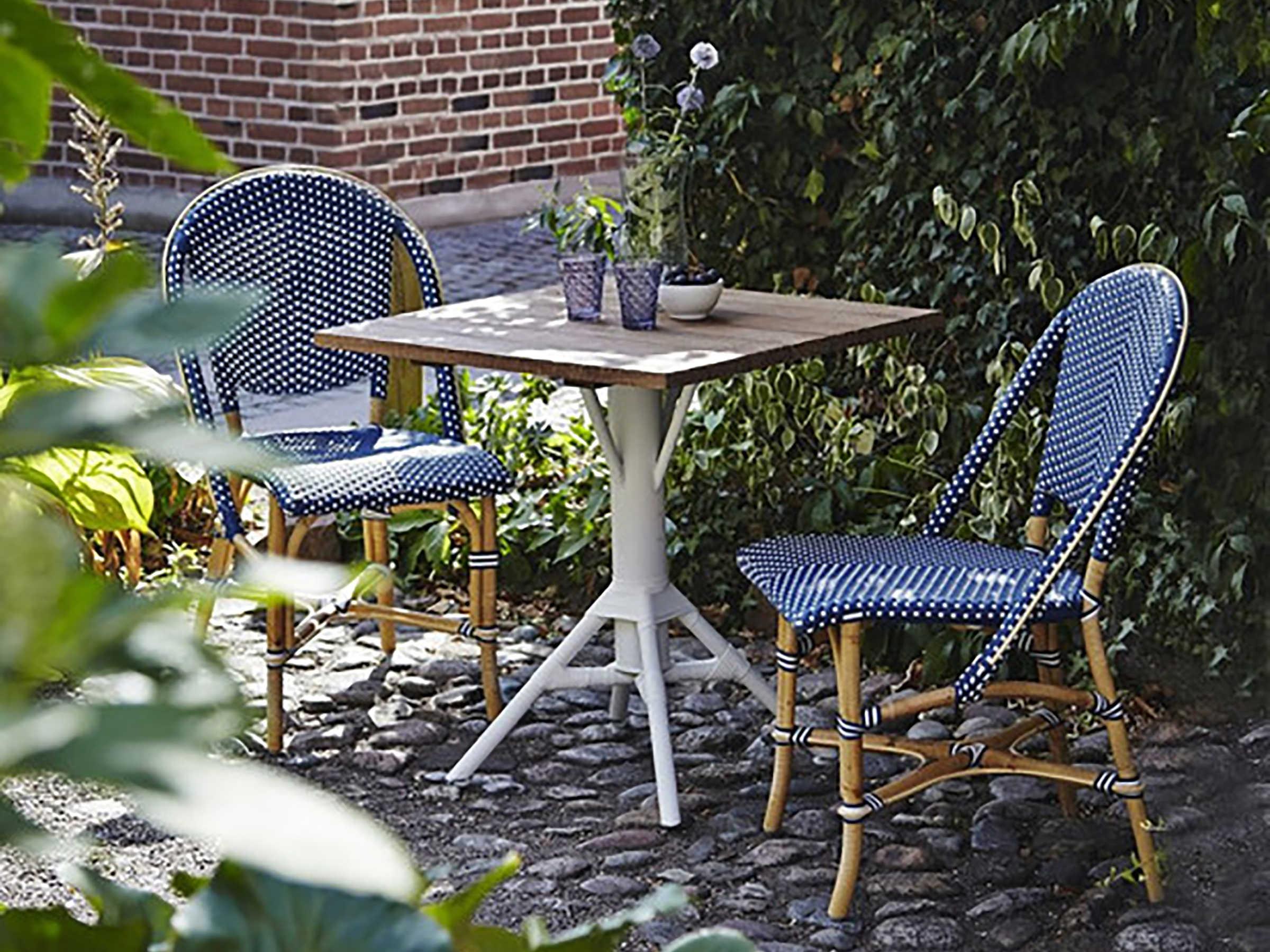 Sika Indoor Affaire Sofie Bistro Rattan Blue Side Dining Chair