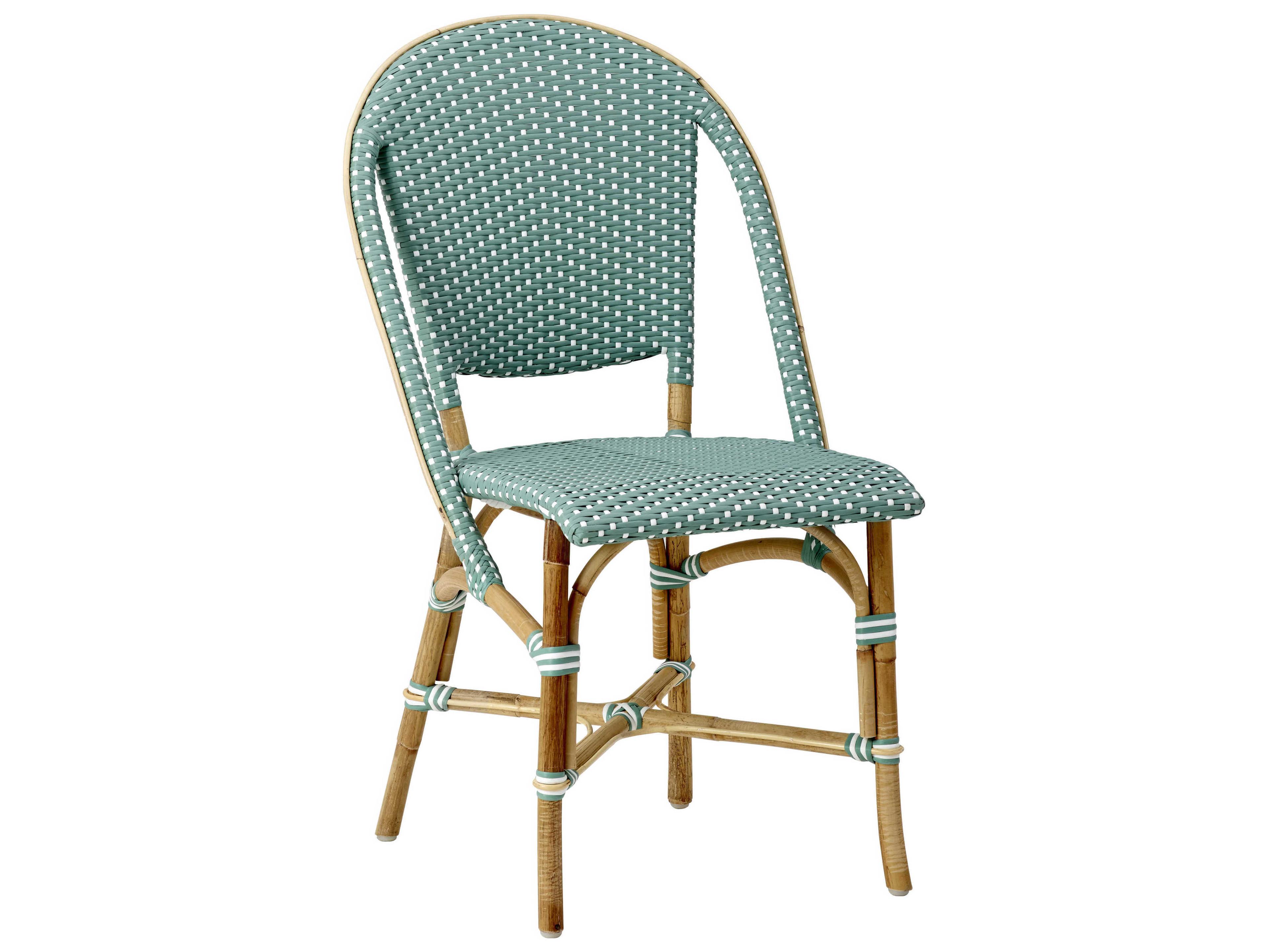 Sika Indoor Affaire Sofie Bistro Rattan Green Side Dining Chair