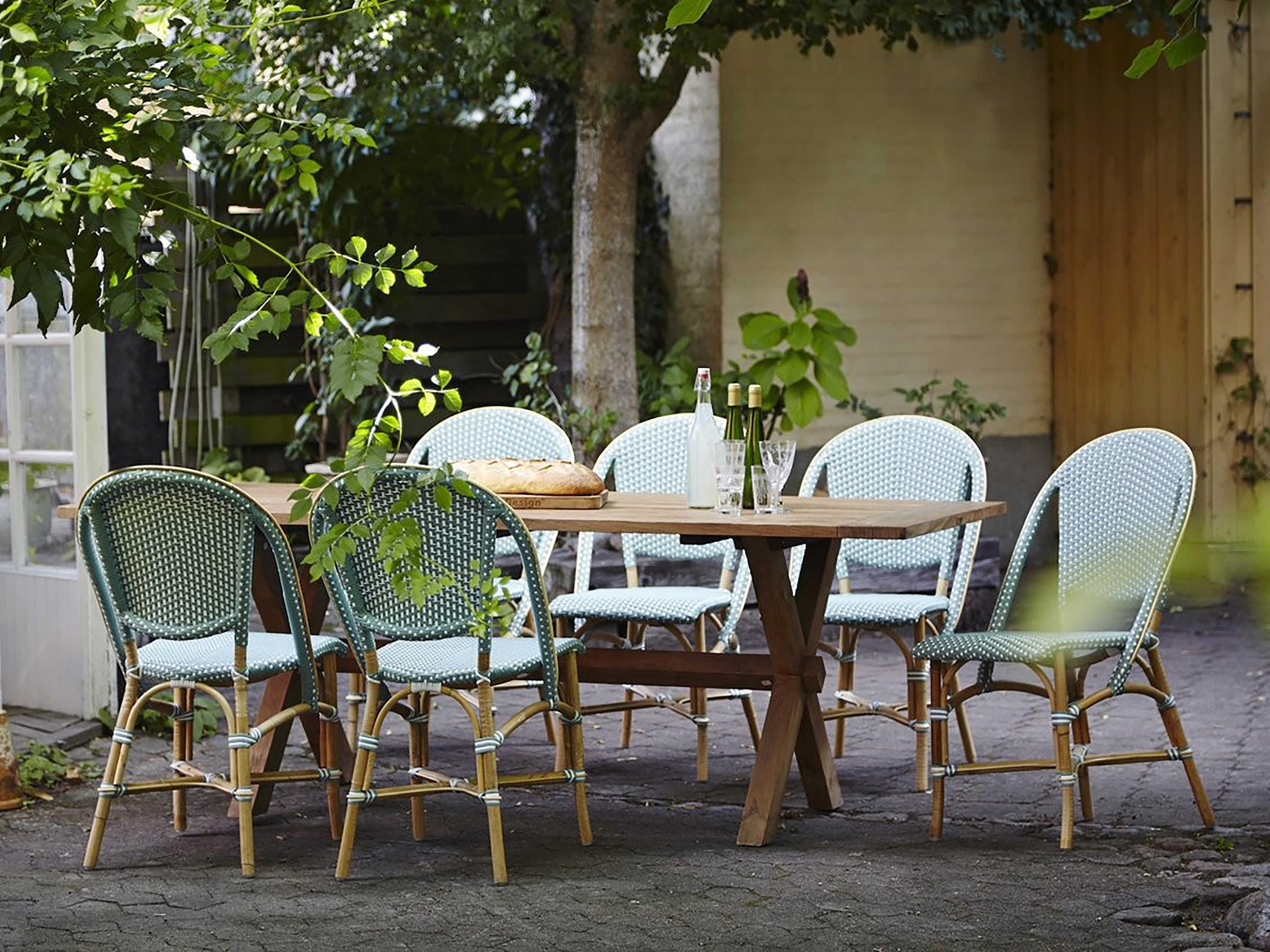 Sika Indoor Affaire Sofie Bistro Rattan Green Side Dining Chair