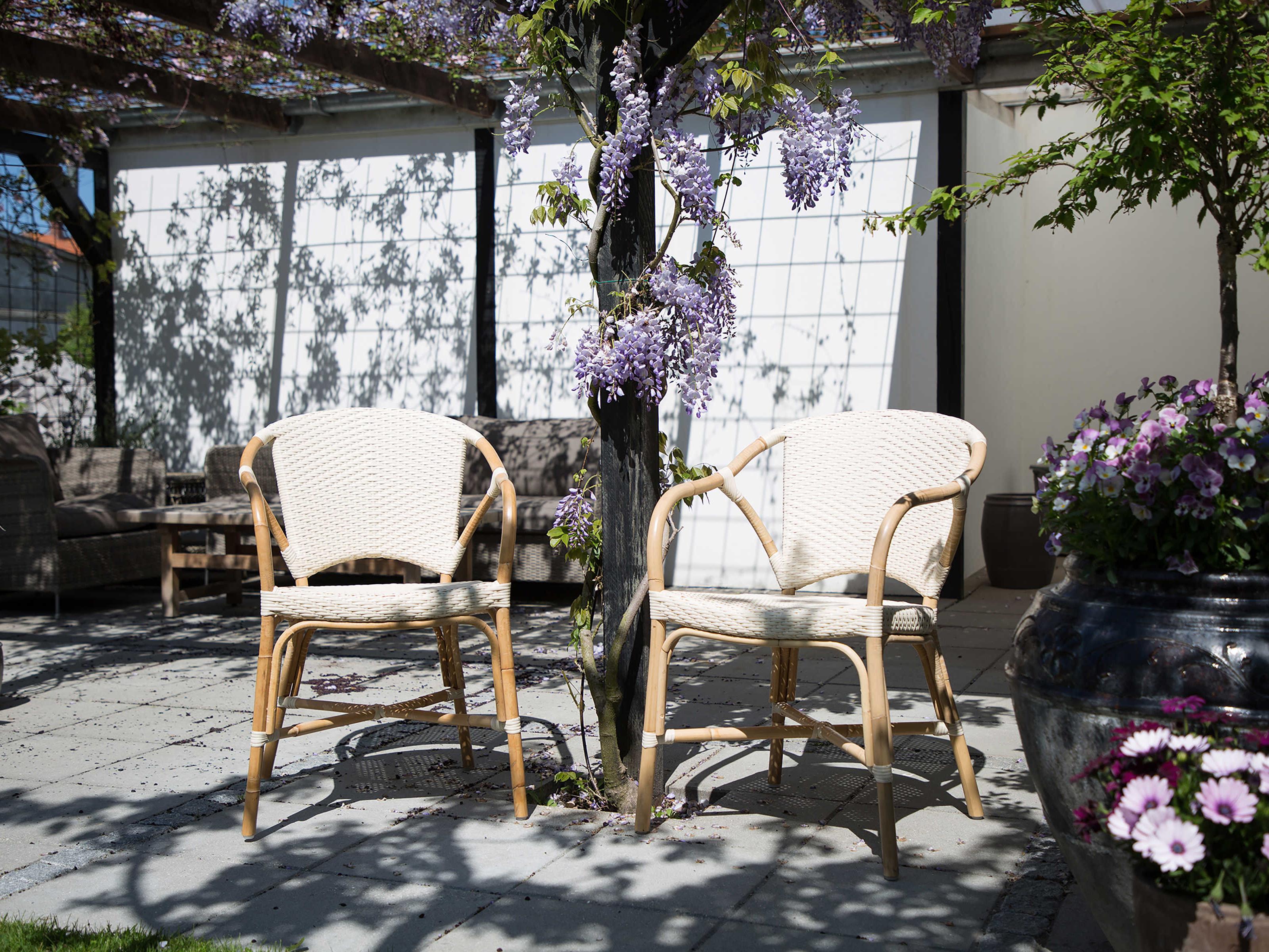 Sika Indoor Affaire Valerie Bistro Rattan Natural Arm Dining Chair