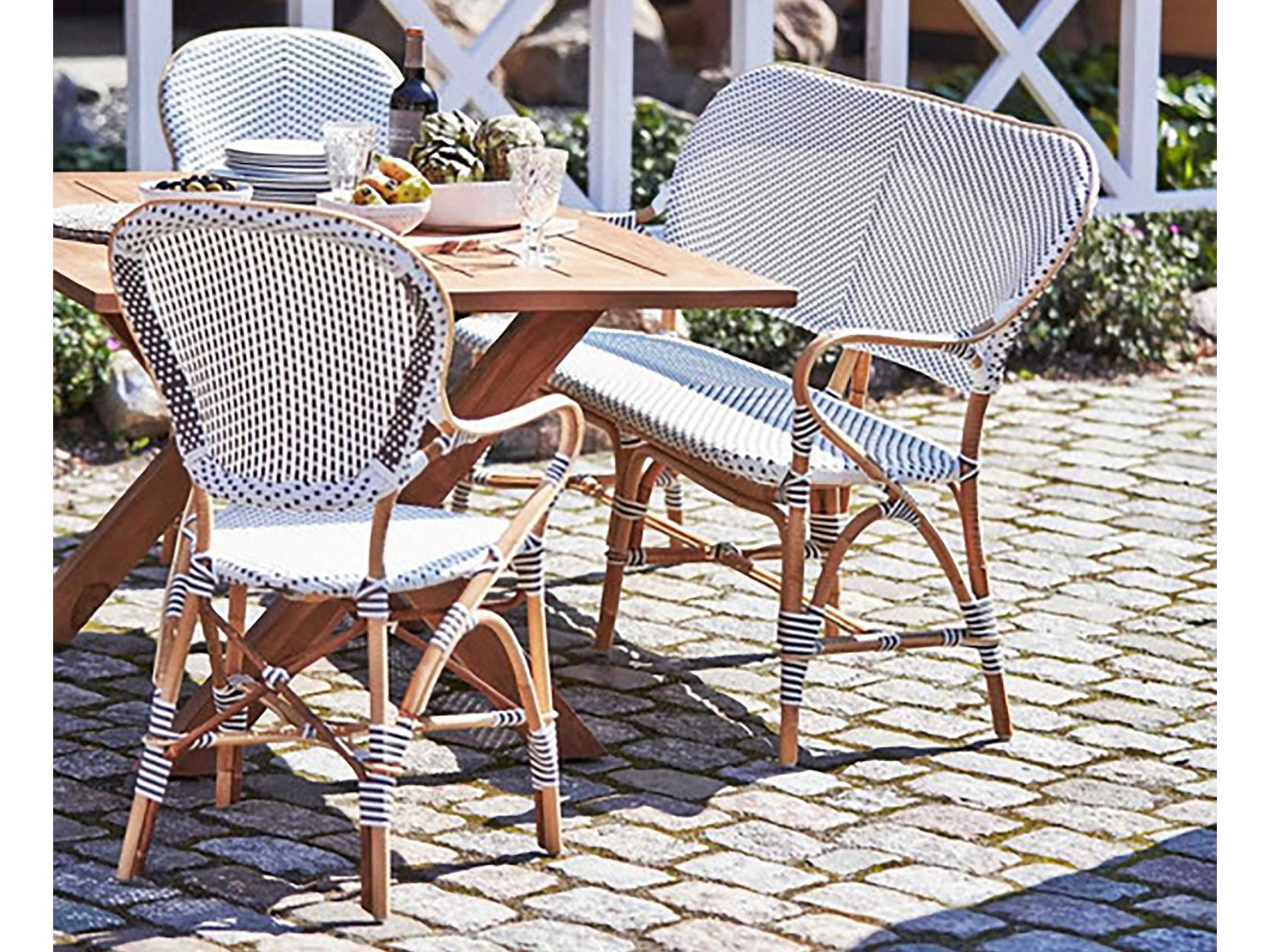 Sika Indoor Affaire Isabell Bistro Rattan White Arm Dining Chair