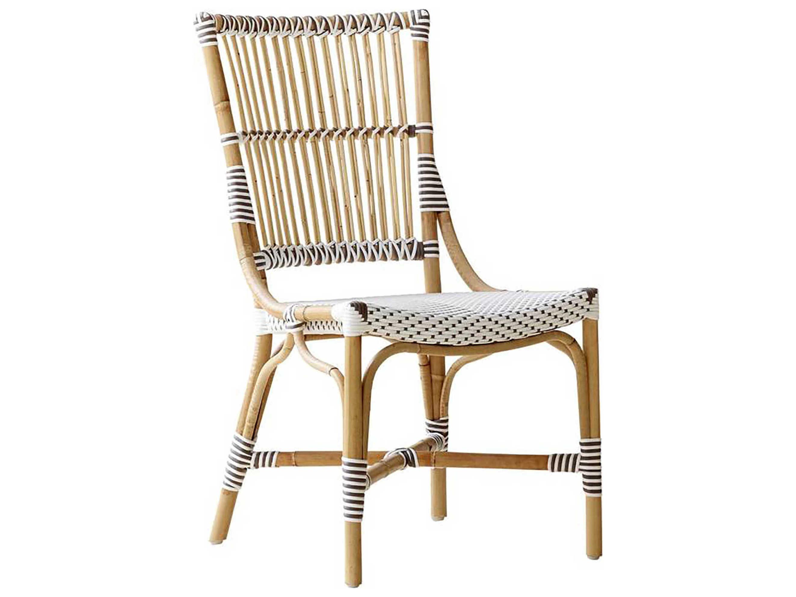 Sika Indoor Affaire Monique Bistro Rattan White Side Dining Chair