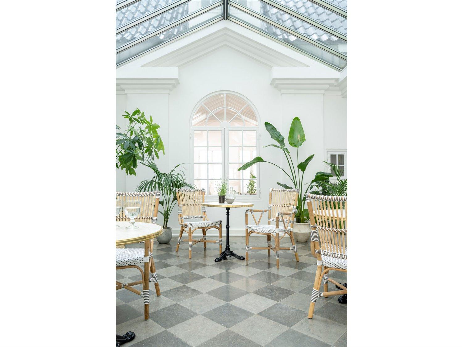 Sika Indoor Affaire Monique Bistro Rattan White Side Dining Chair