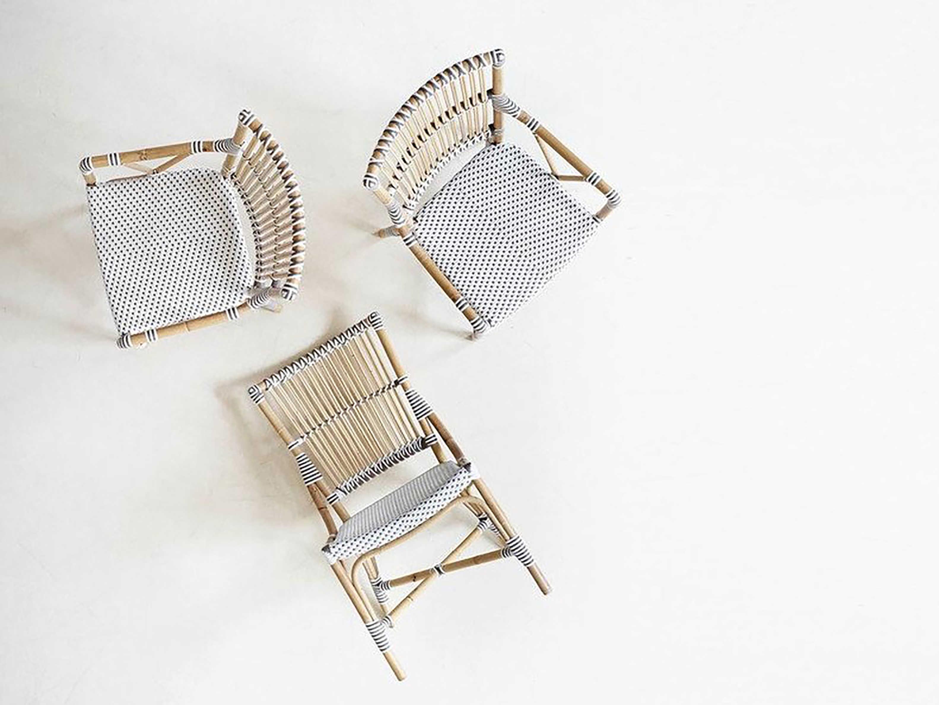 Sika Indoor Affaire Monique Bistro Rattan White Arm Dining Chair