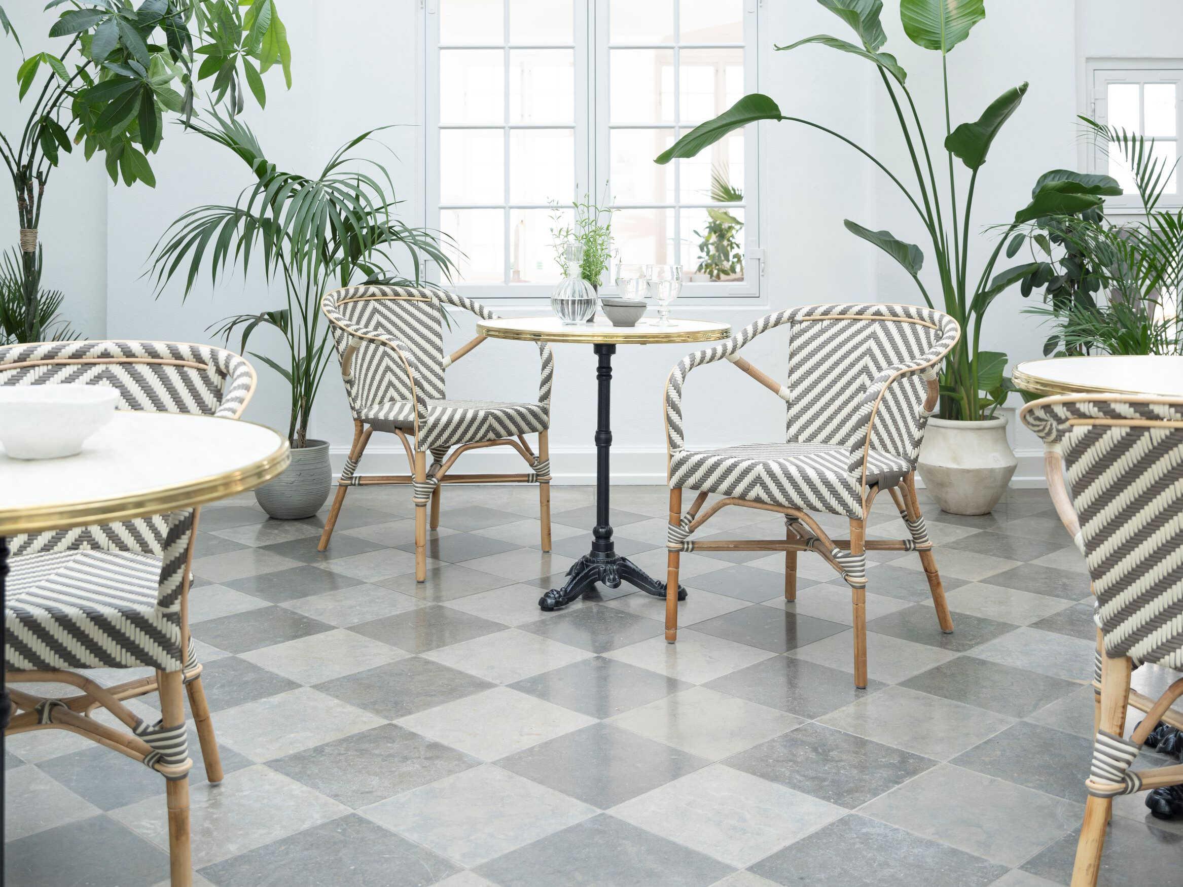 Sika Indoor Alu Affaire Madeleine Rattan Beige Arm Dining Chair