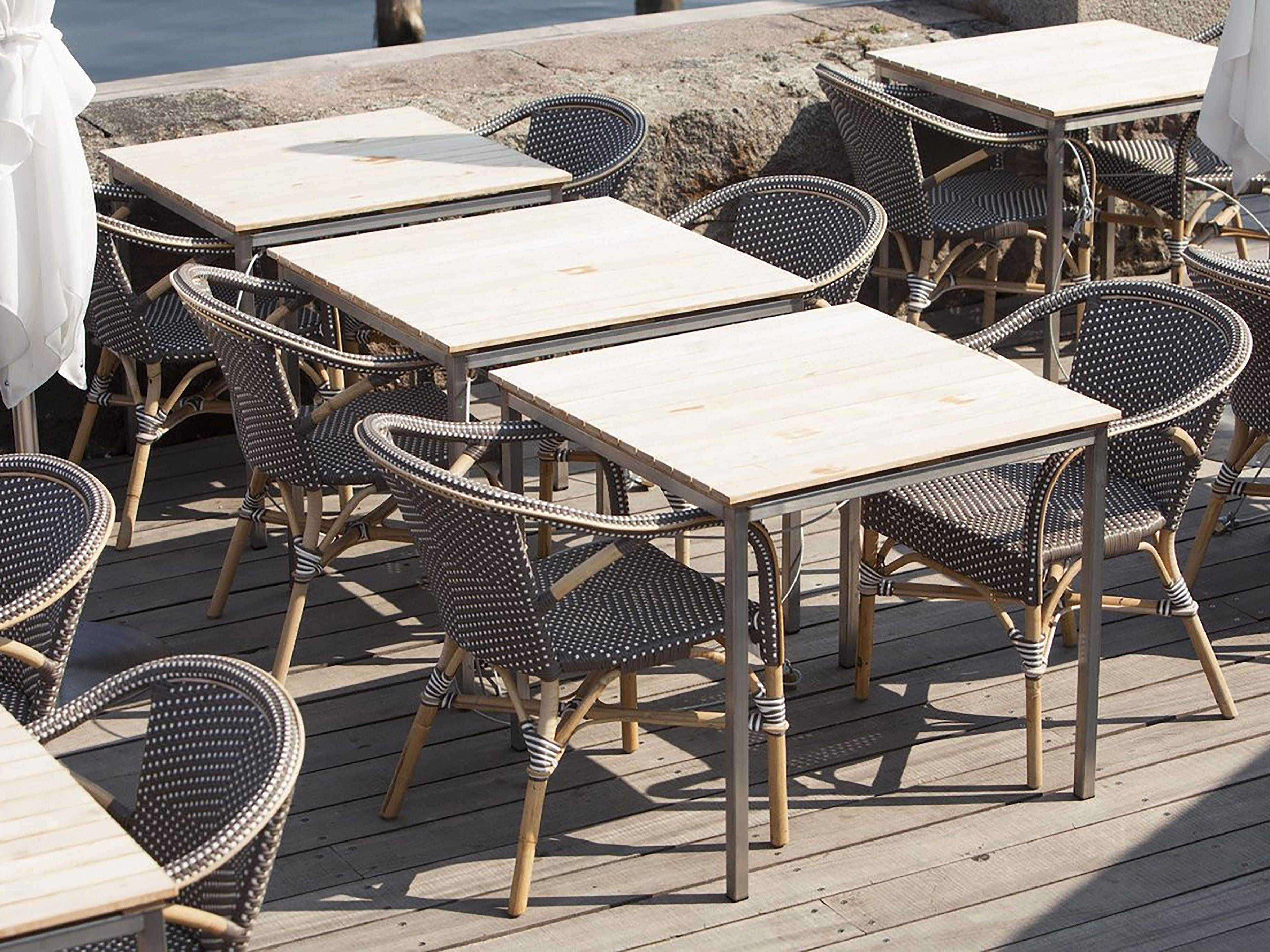 Sika Indoor Affaire Madeleine Bistro Rattan Brown Arm Dining Chair