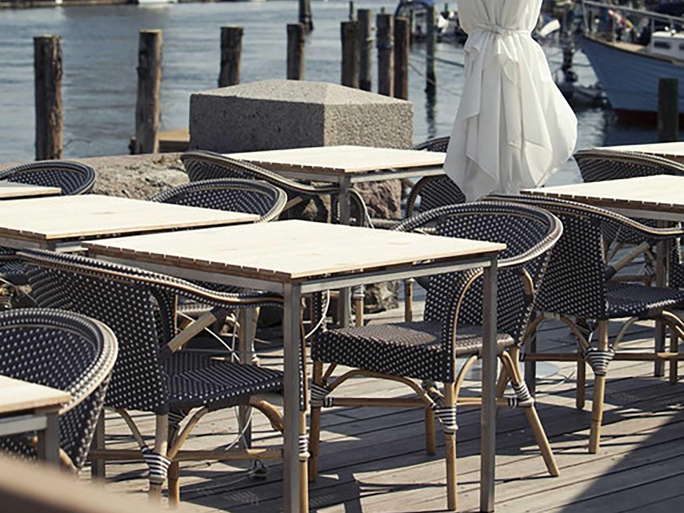 Sika Indoor Affaire Madeleine Bistro Rattan Brown Arm Dining Chair