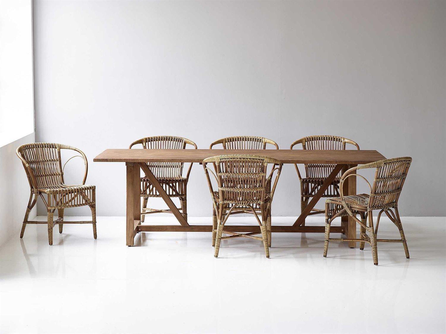 Sika Indoor Teak Rectangular Wood Dining Table