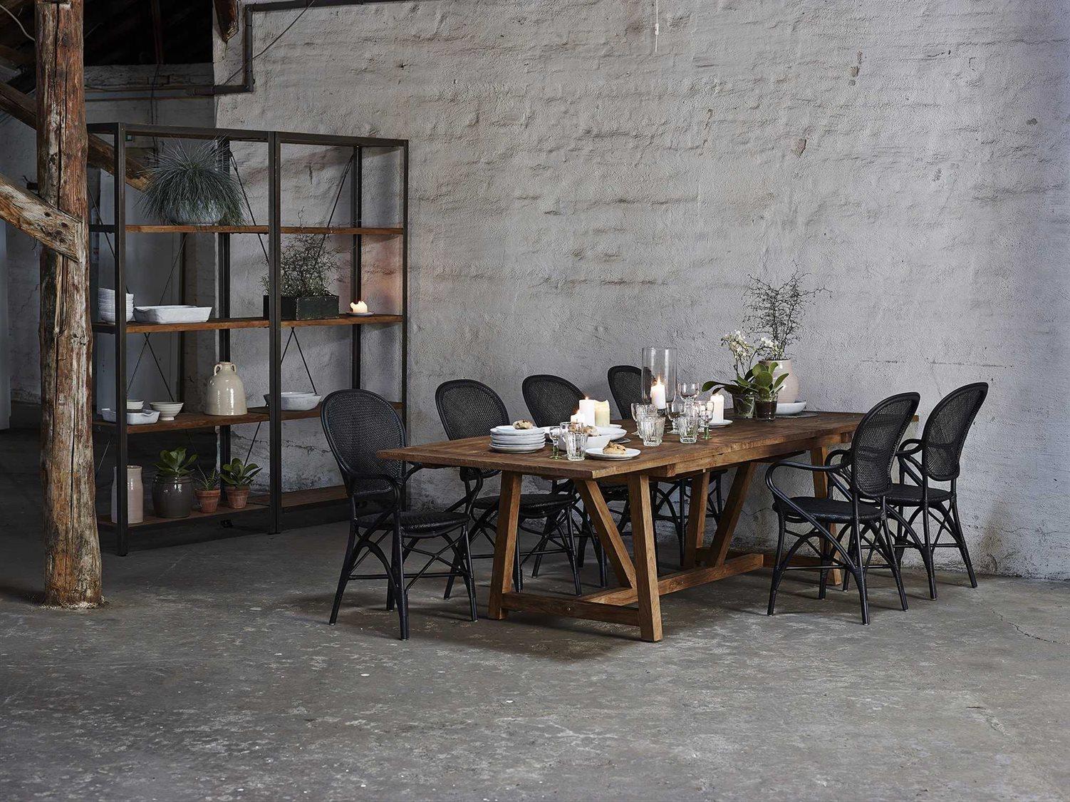 Sika Indoor Teak Extendable Rectangular Wood Dining Table