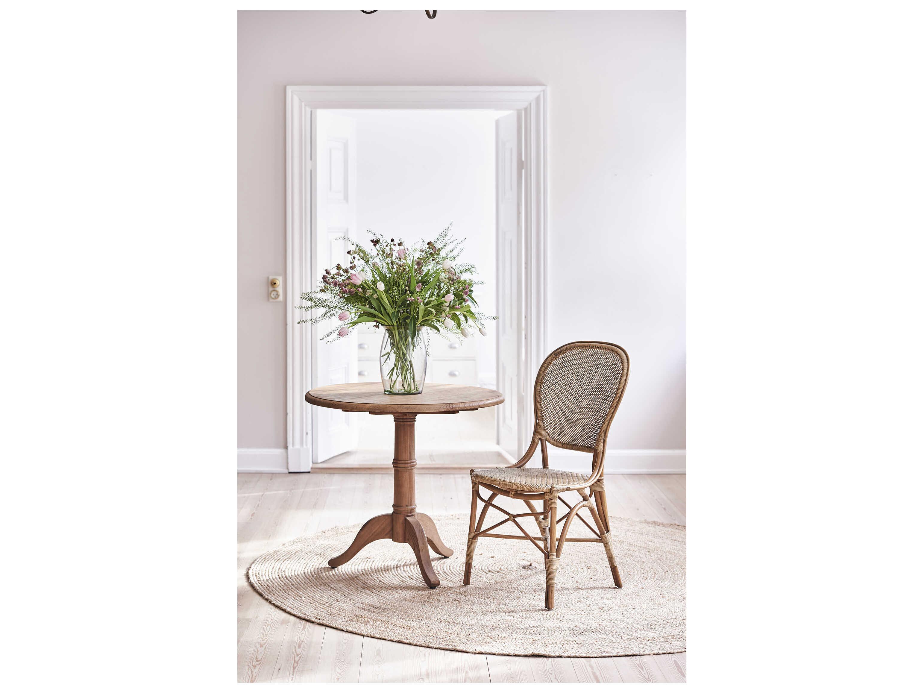 Sika Indoor Originals Rattan Brown Upholstered Armless Dining Chair & Sand Cushion Set