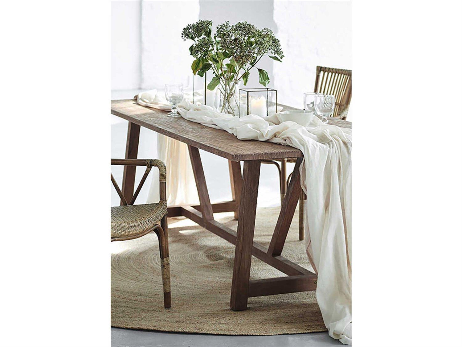 Sika Indoor Originals Rattan Brown Upholstered Arm Dining Chair & Sand Cushion Set