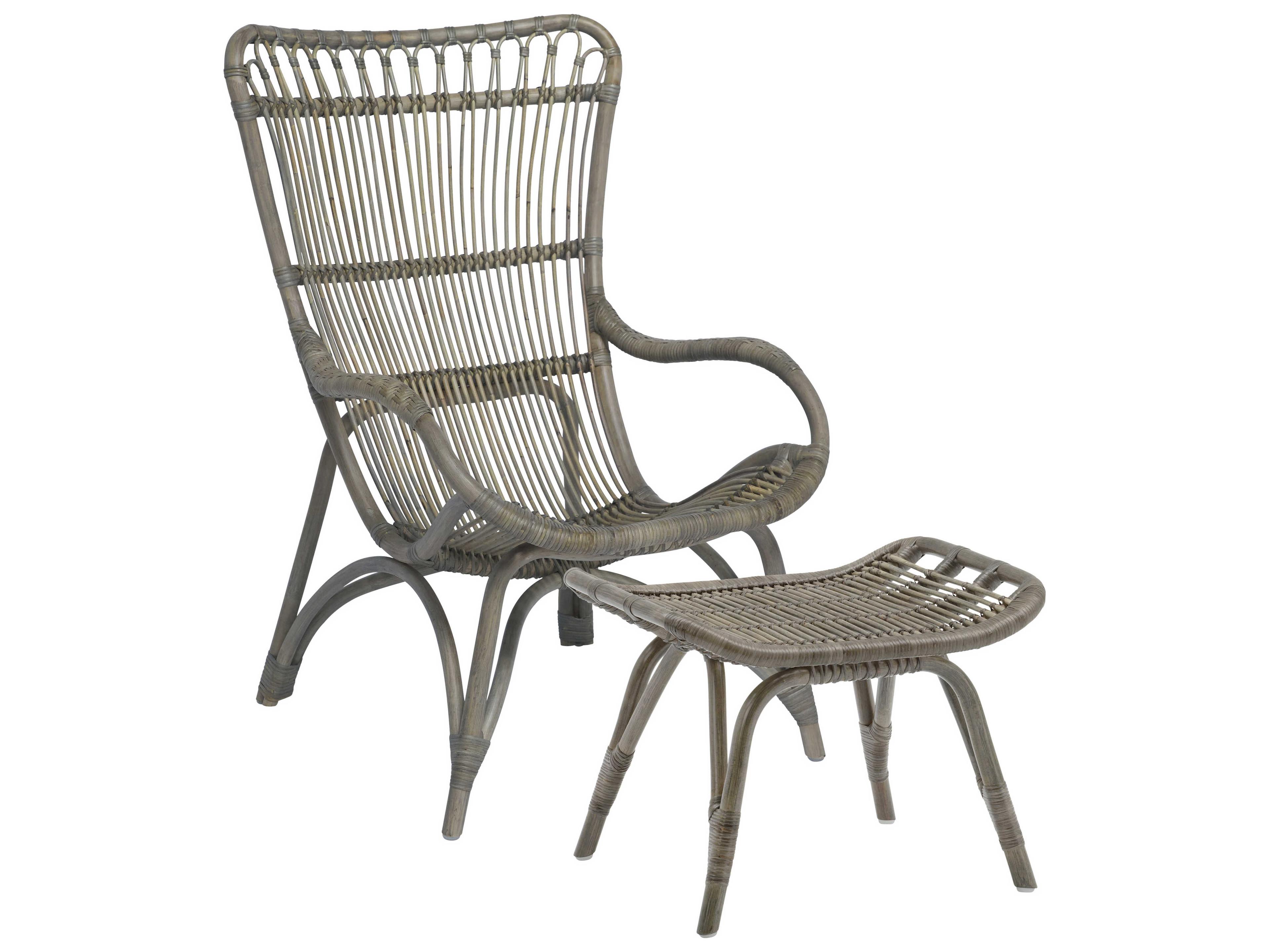 Sika Indoor Originals Monet Highback Gray Accent Chair with Footstool