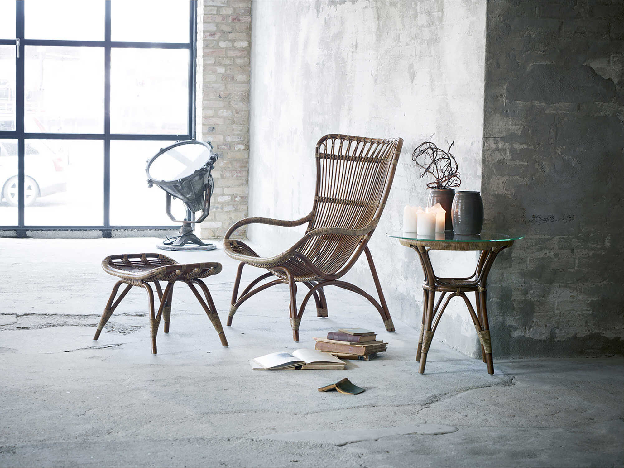 Sika Indoor Originals Brown Accent Chair & Sand Cushion Set