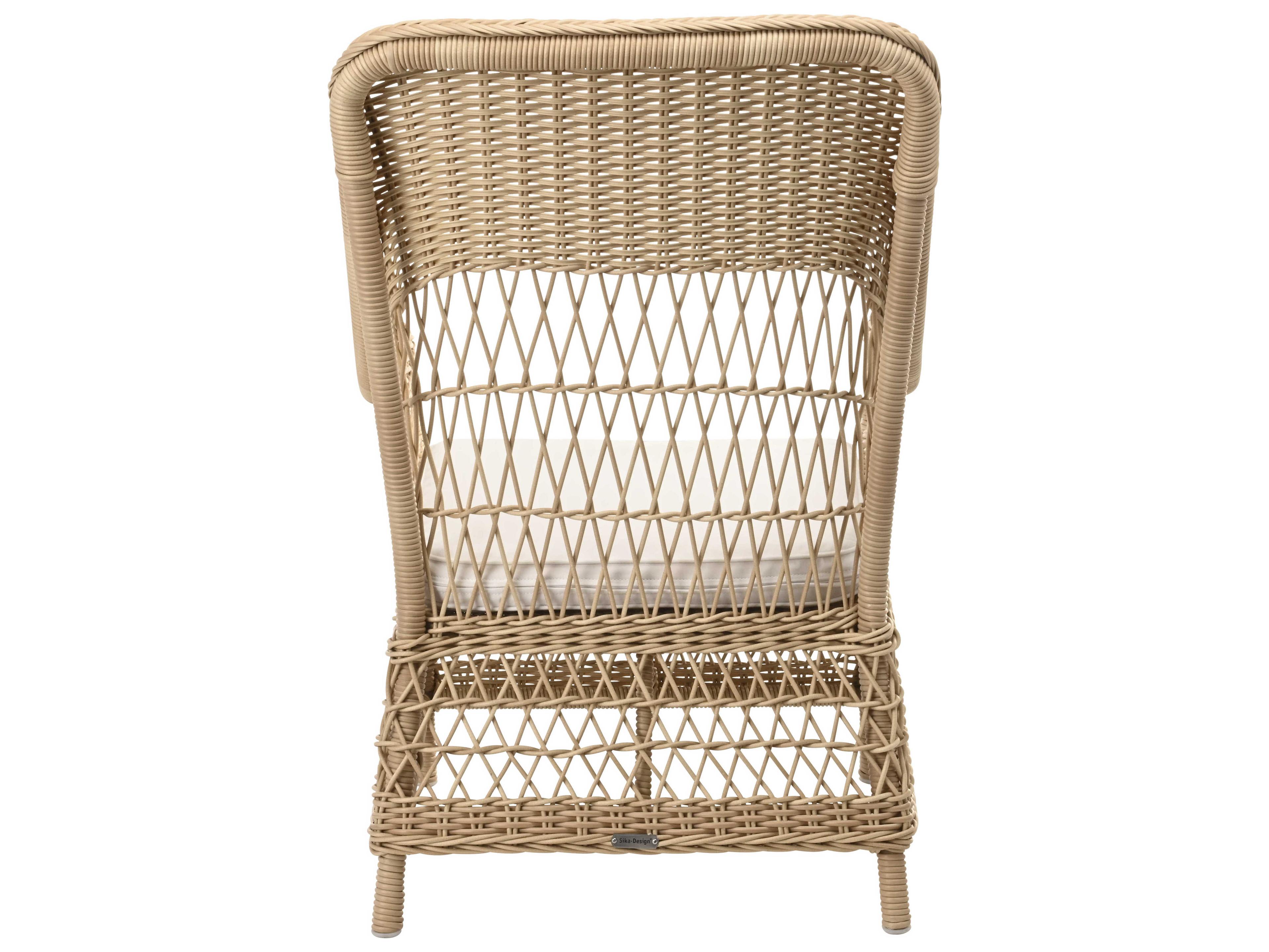 Sika Indoor Georgia Garden Dawn White Fabric Accent Chair with Cushion