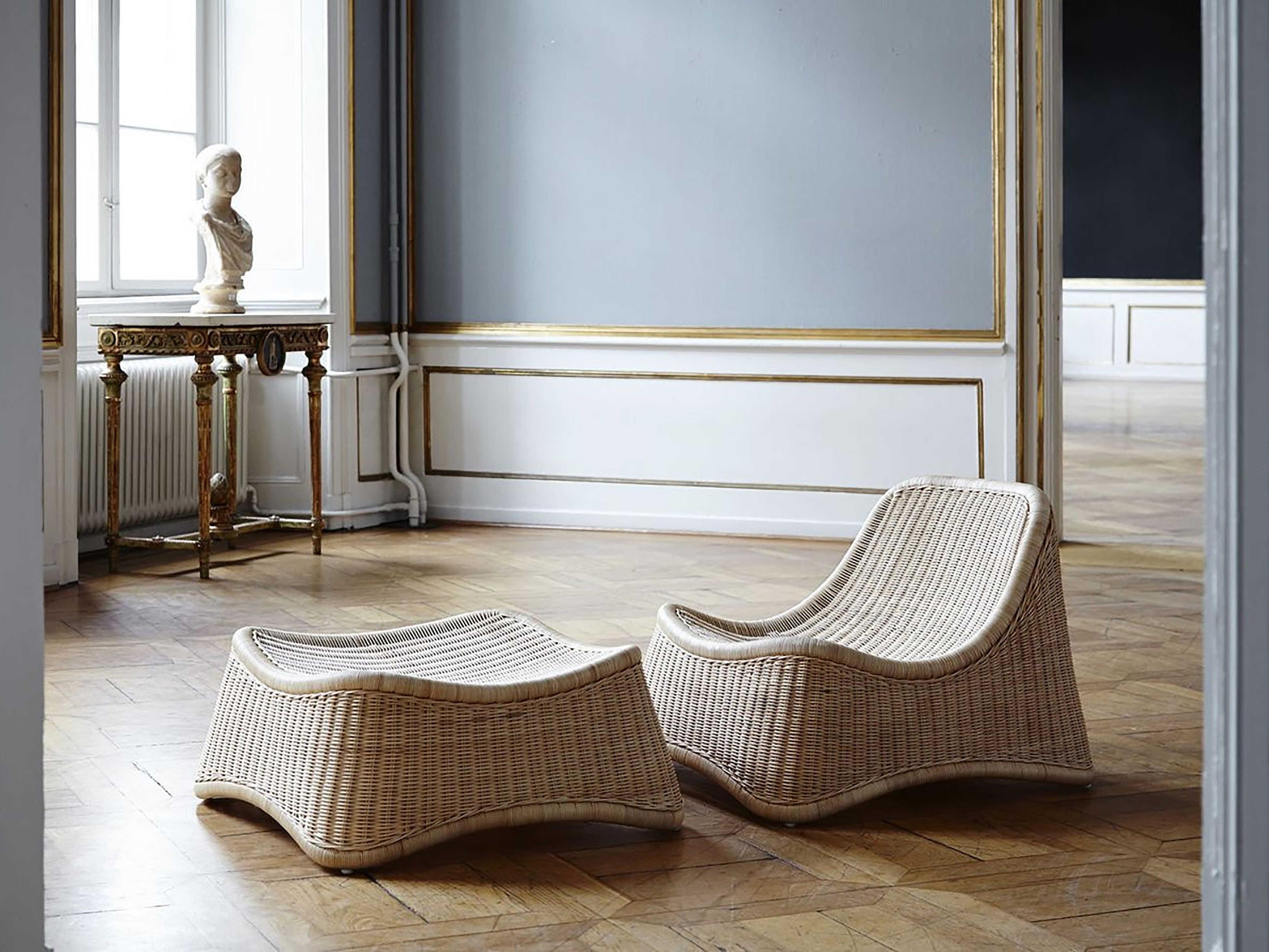 Sika Indoor Icons Nanna Ditzel Chill Brown Accent Chair with Stool