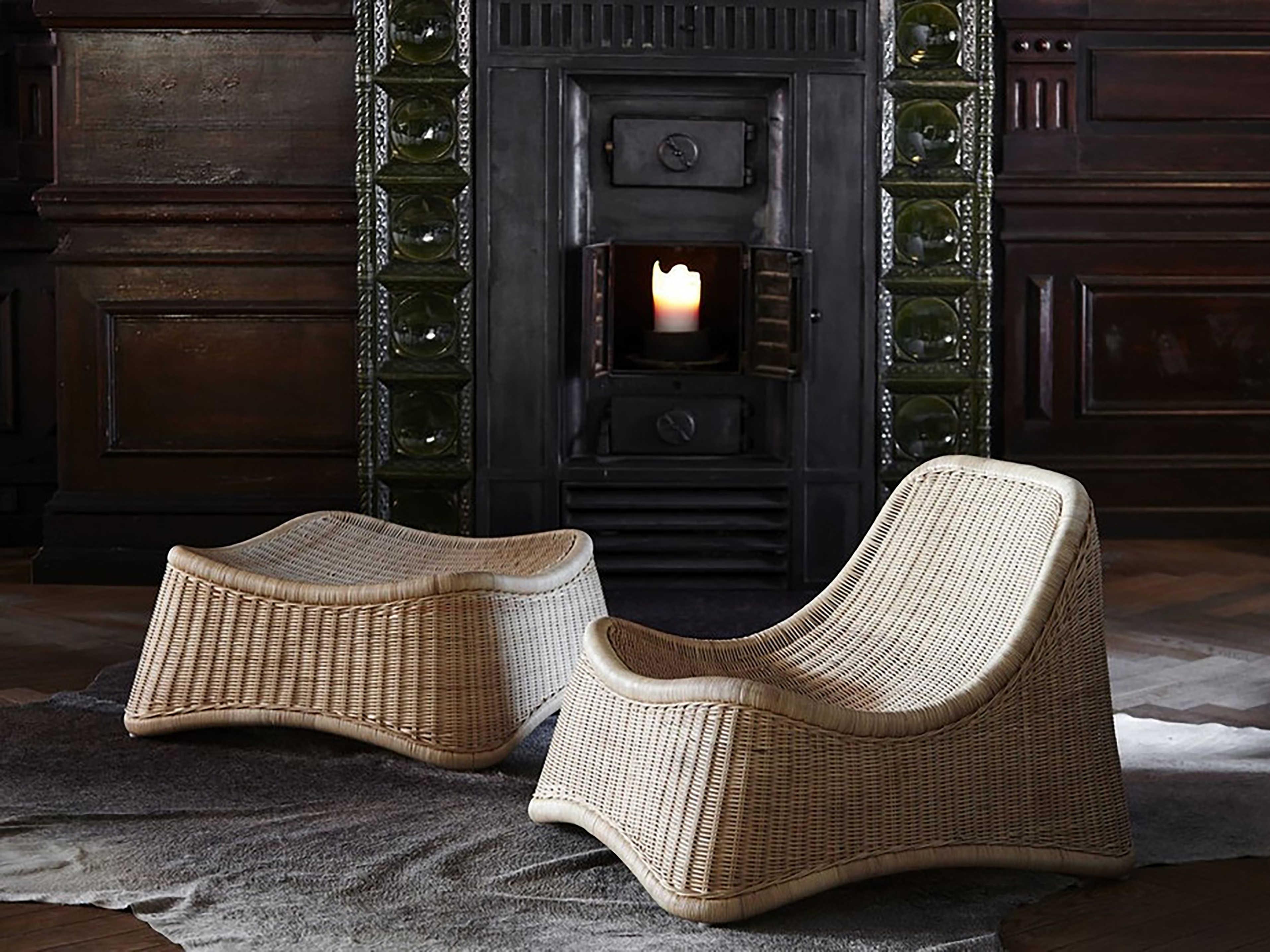 Sika Indoor Icons Nanna Ditzel Chill Brown Accent Chair with Stool