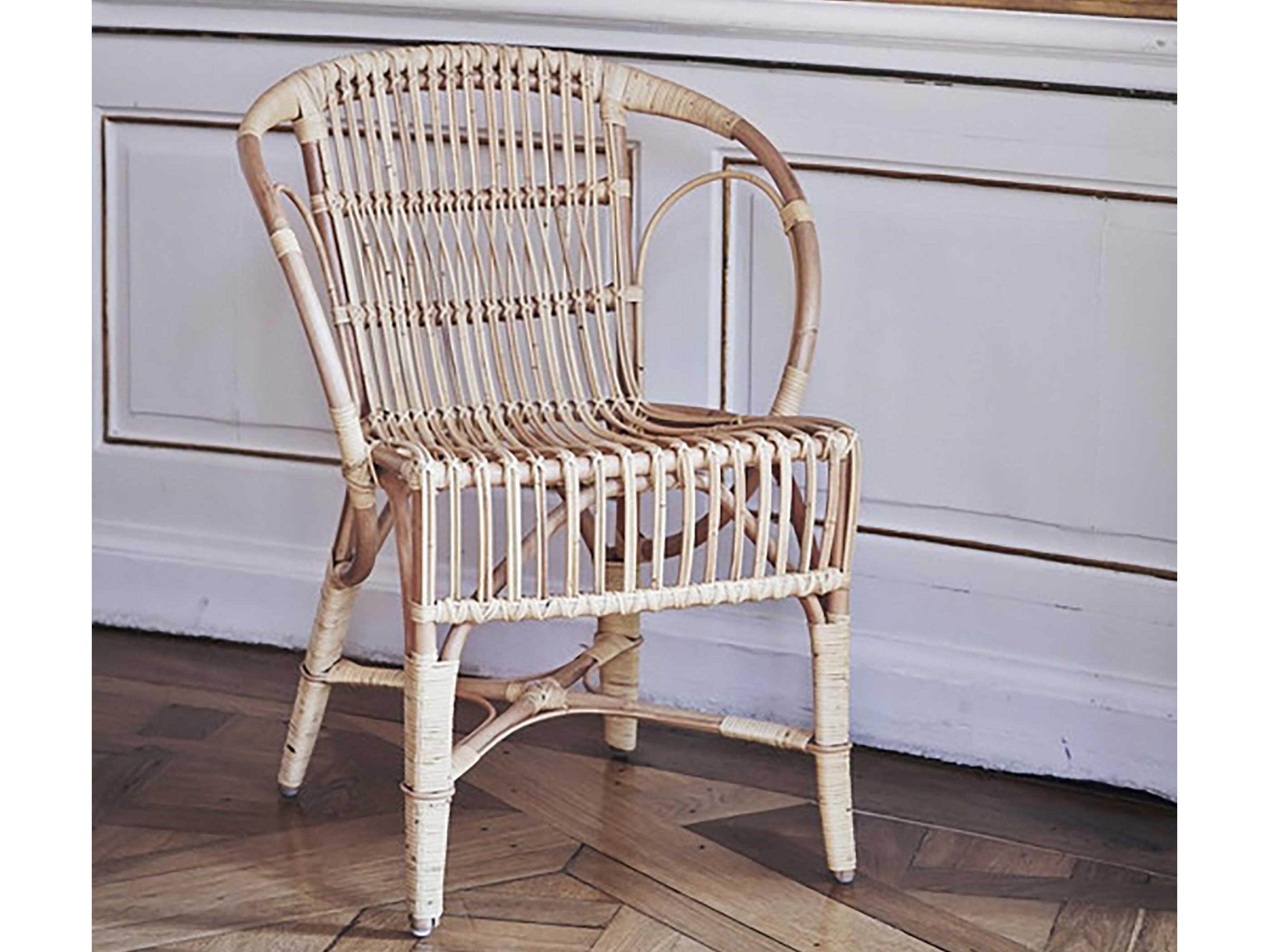 Sika Indoor Icons Robert Rattan Natural Arm Dining Chair