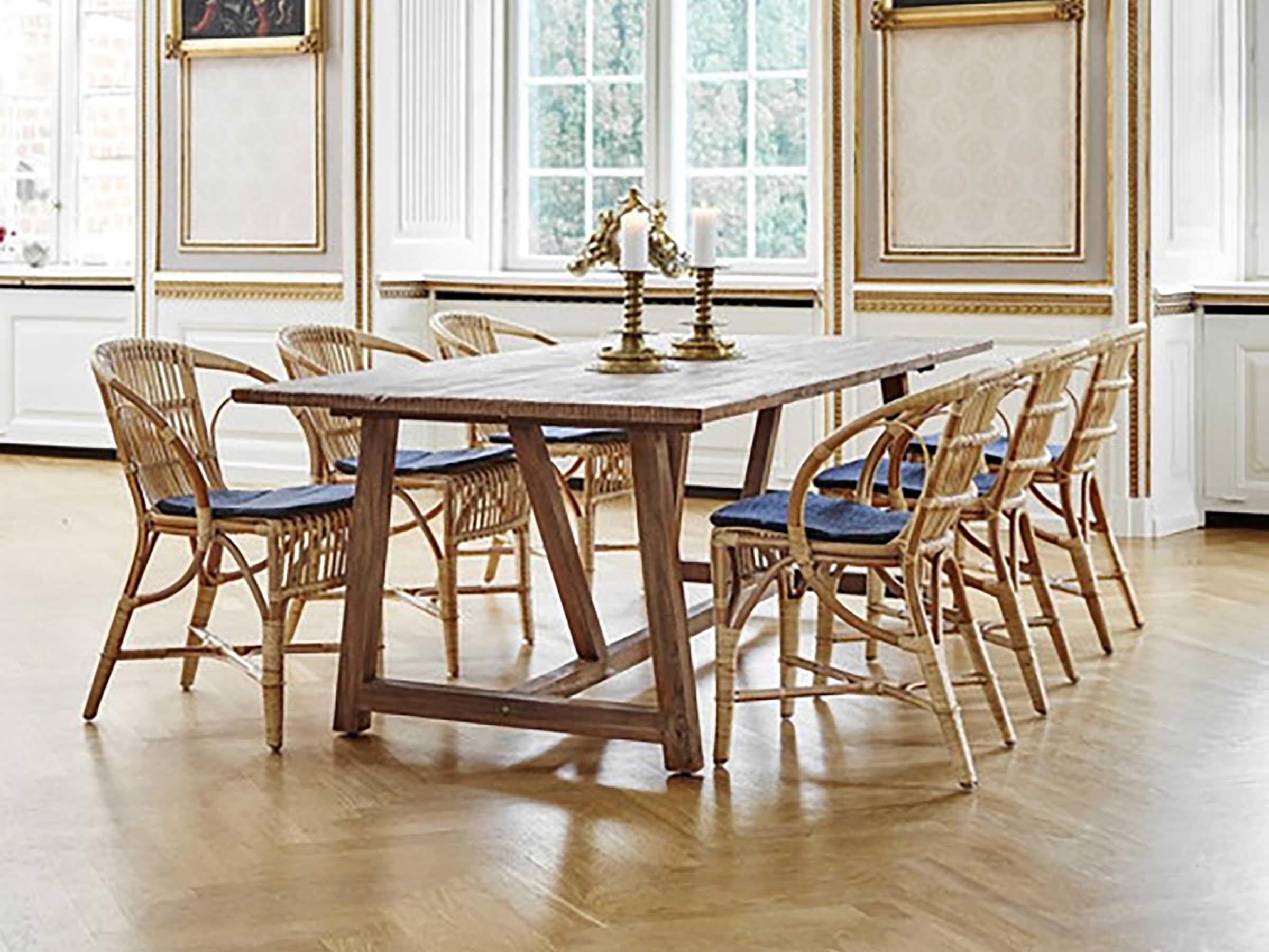 Sika Indoor Icons Robert Rattan Natural Arm Dining Chair