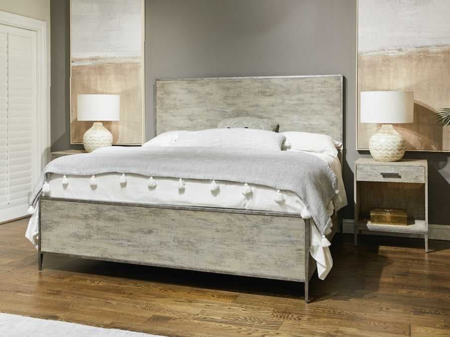 Stanley Furniture Cameron Raw Silk Gray Wood California King Panel Bed