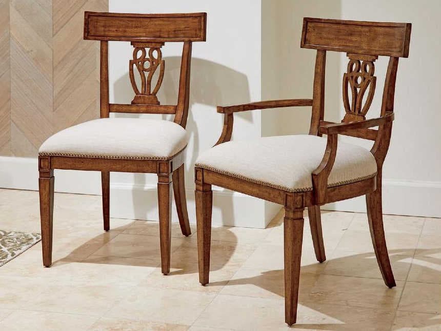 Stanley Furniture Old Town Brown Upholstered Side Dining Chair