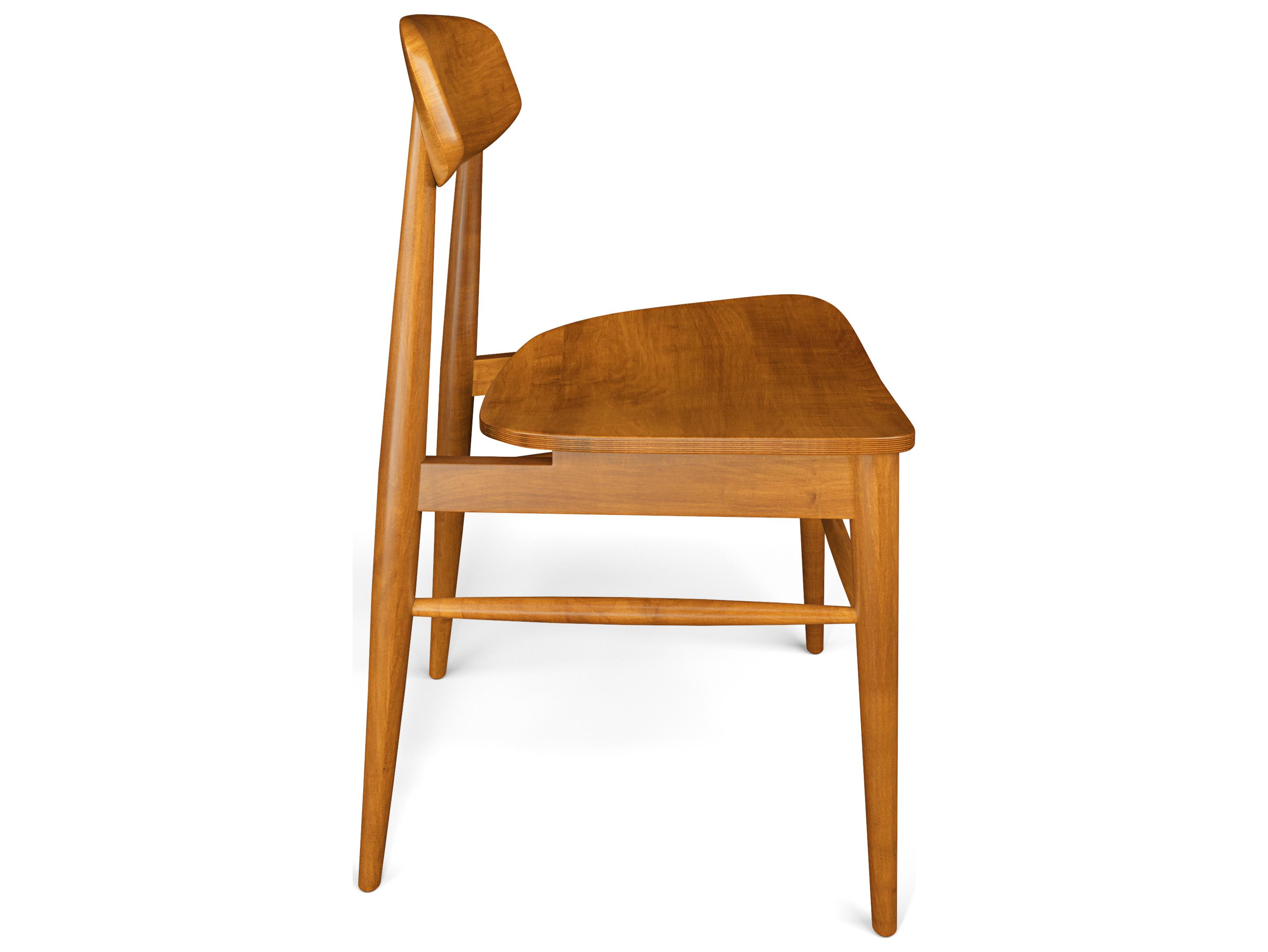 Saloom Banks Beech Wood Brown Armless Dining Chair