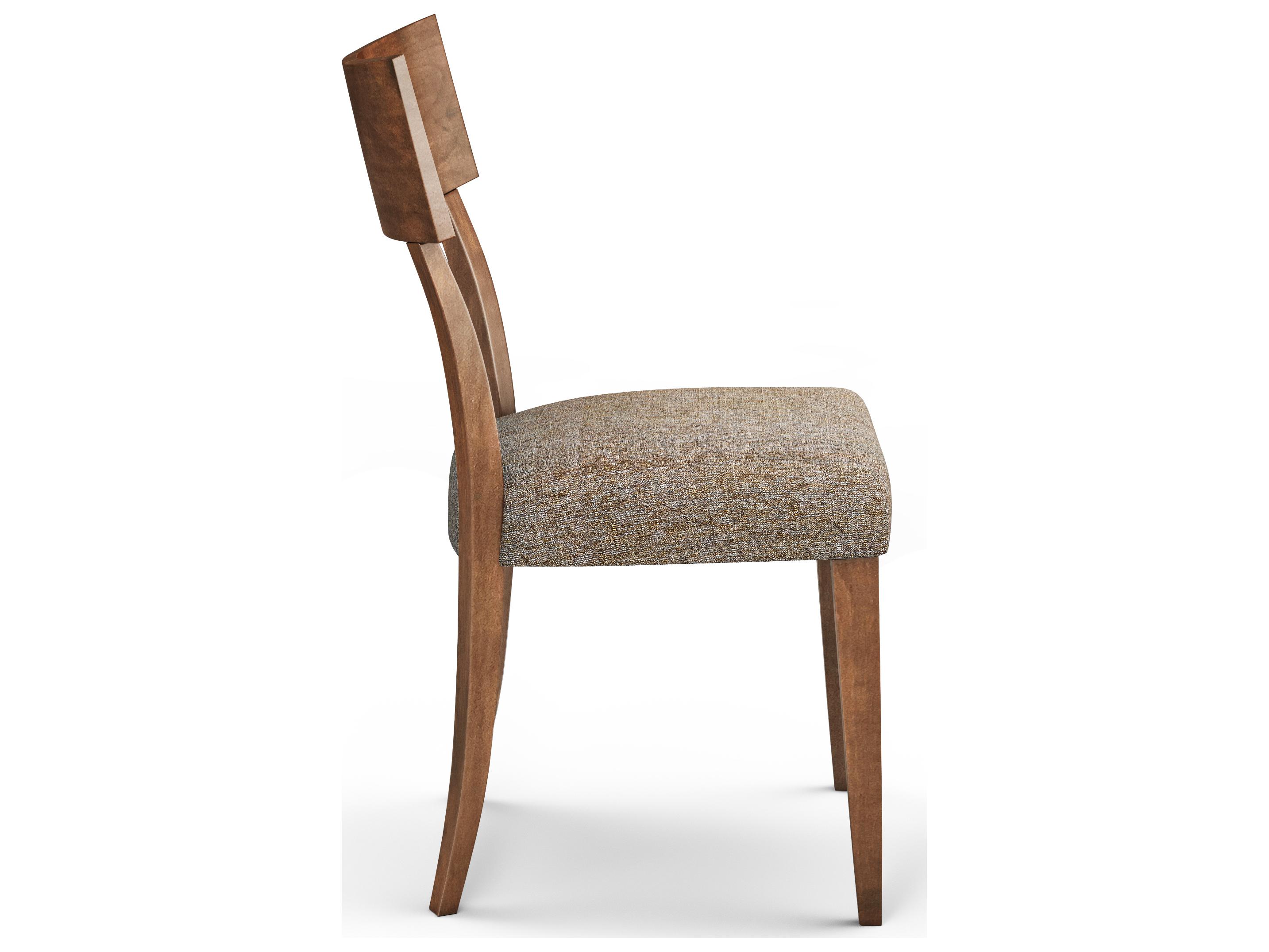 Saloom Simon Beech Wood Brown Upholstered Armless Dining Chair