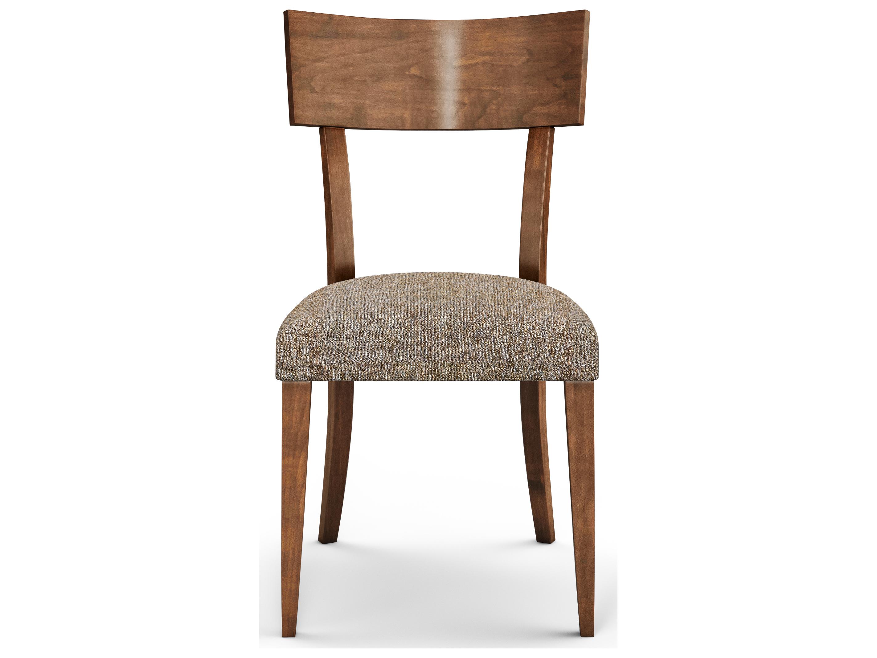 Saloom Simon Beech Wood Brown Upholstered Armless Dining Chair
