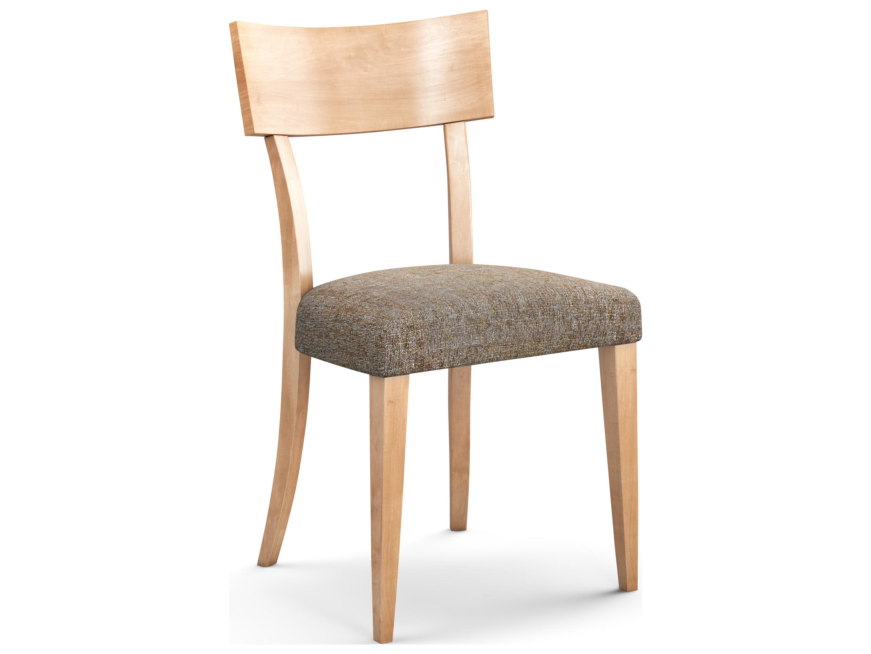 Saloom Simon Beech Wood Brown Upholstered Armless Dining Chair