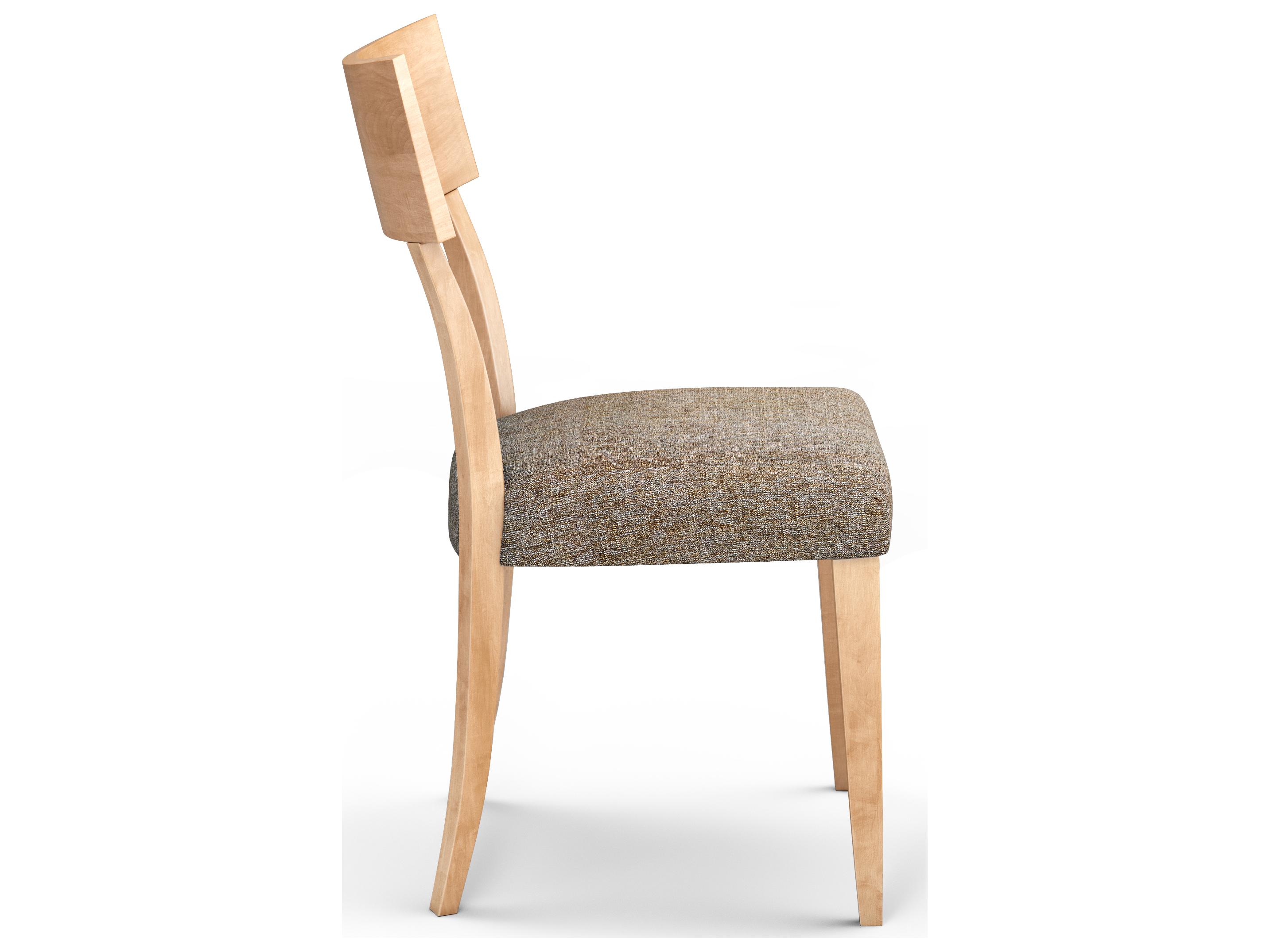 Saloom Simon Beech Wood Brown Upholstered Armless Dining Chair