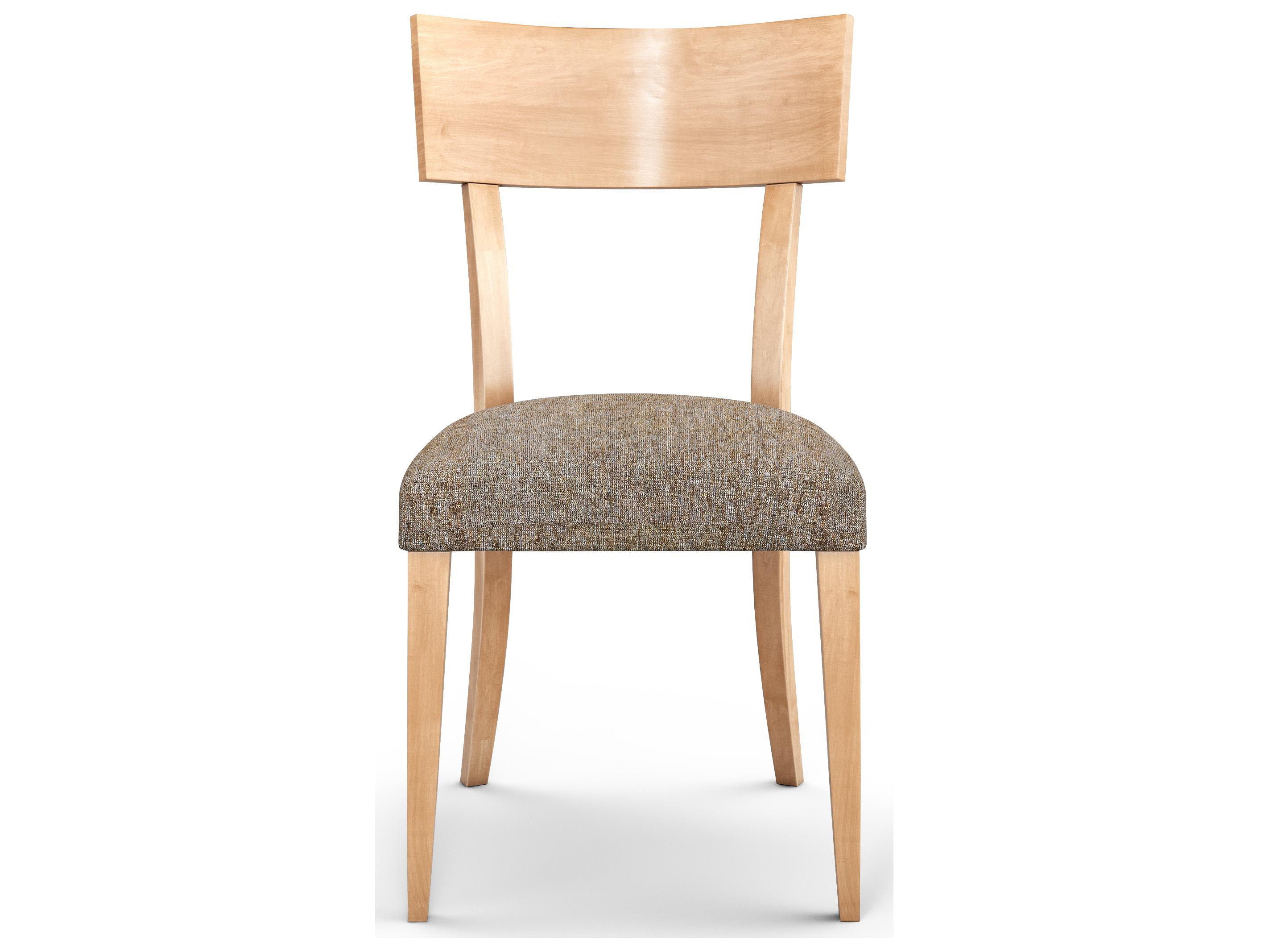 Saloom Simon Beech Wood Brown Upholstered Armless Dining Chair