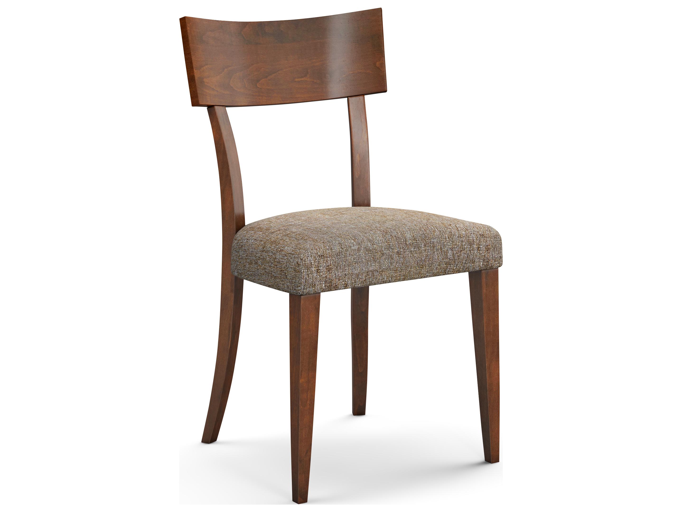 Saloom Simon Beech Wood Brown Upholstered Armless Dining Chair