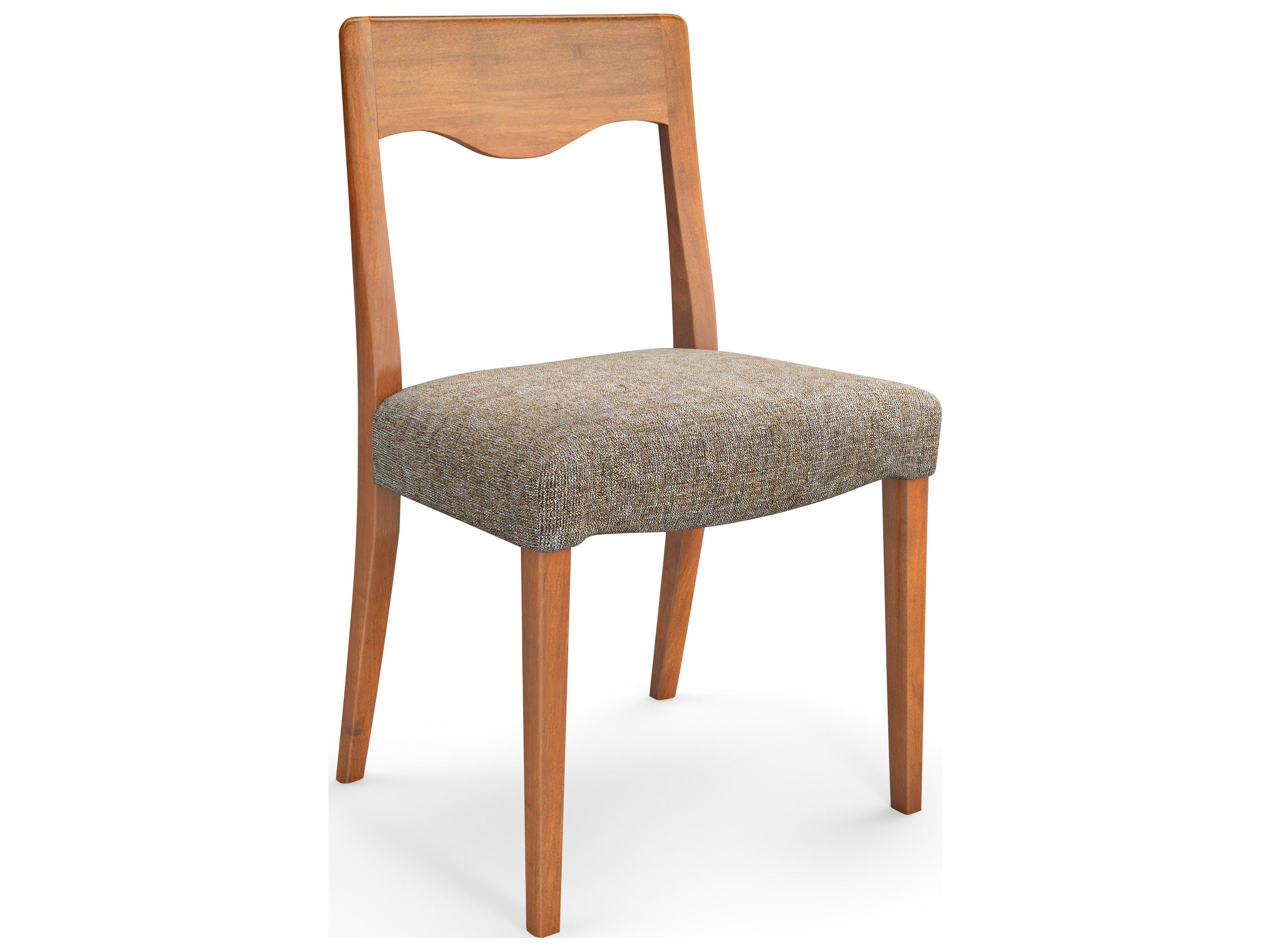 Saloom Rachel Beech Wood Brown Upholstered Armless Dining Chair