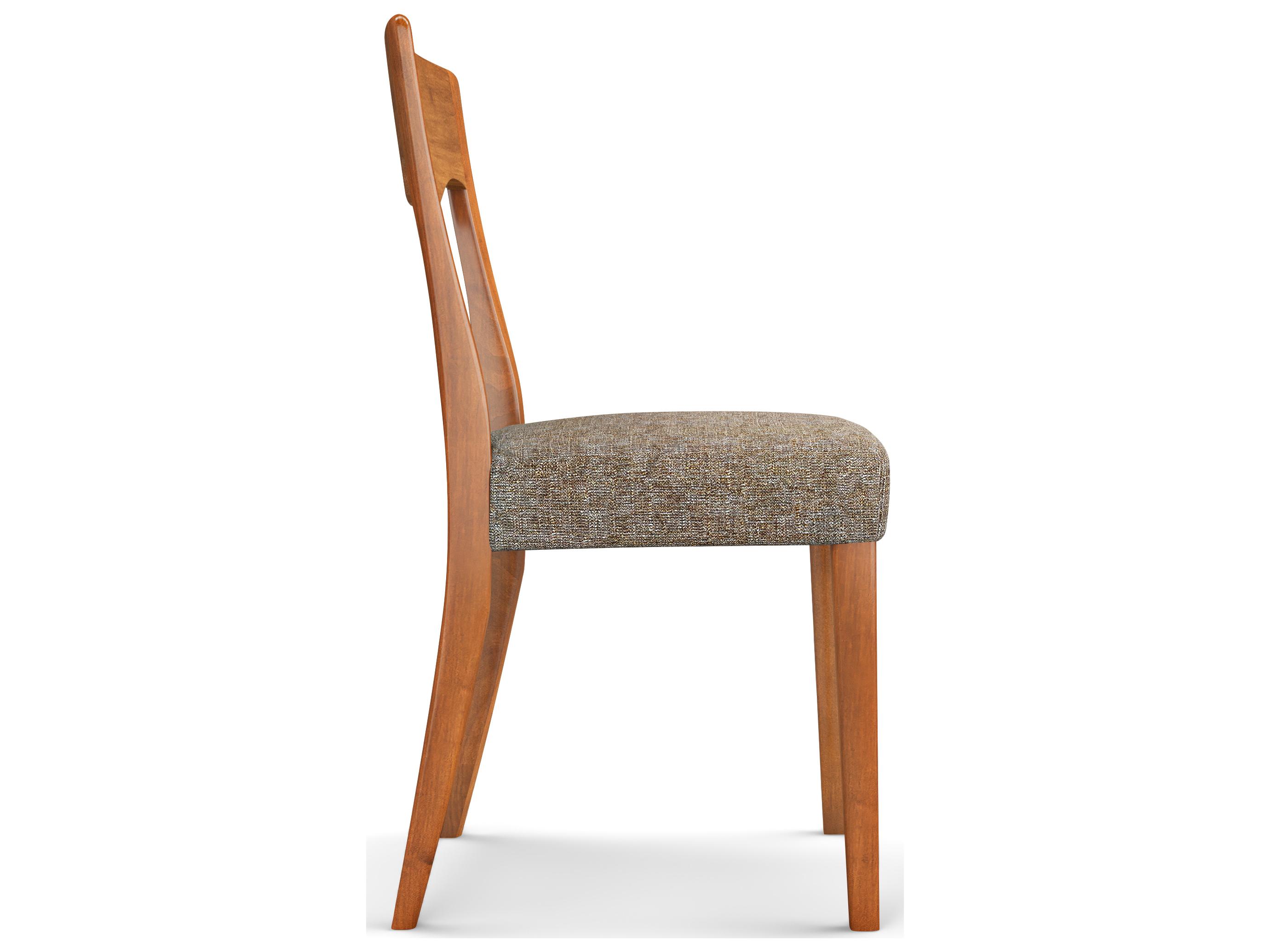 Saloom Rachel Beech Wood Brown Upholstered Armless Dining Chair