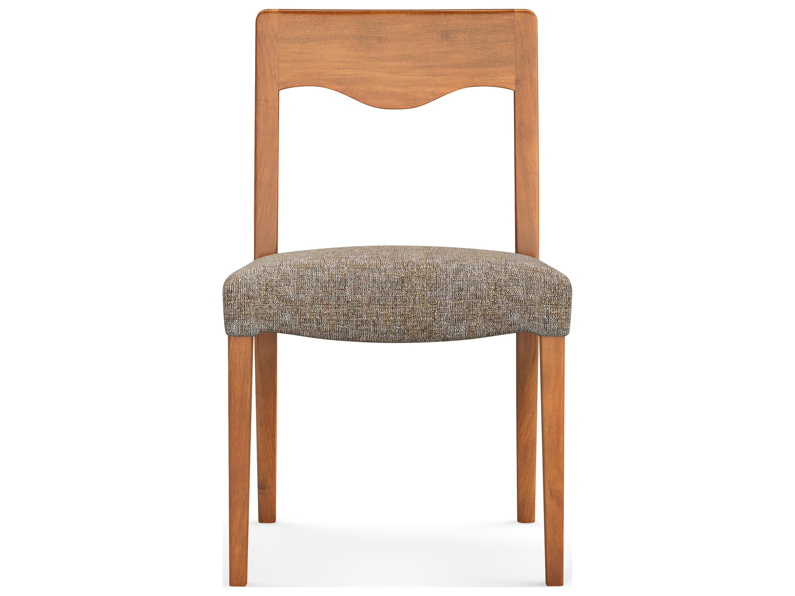 Saloom Rachel Beech Wood Brown Upholstered Armless Dining Chair