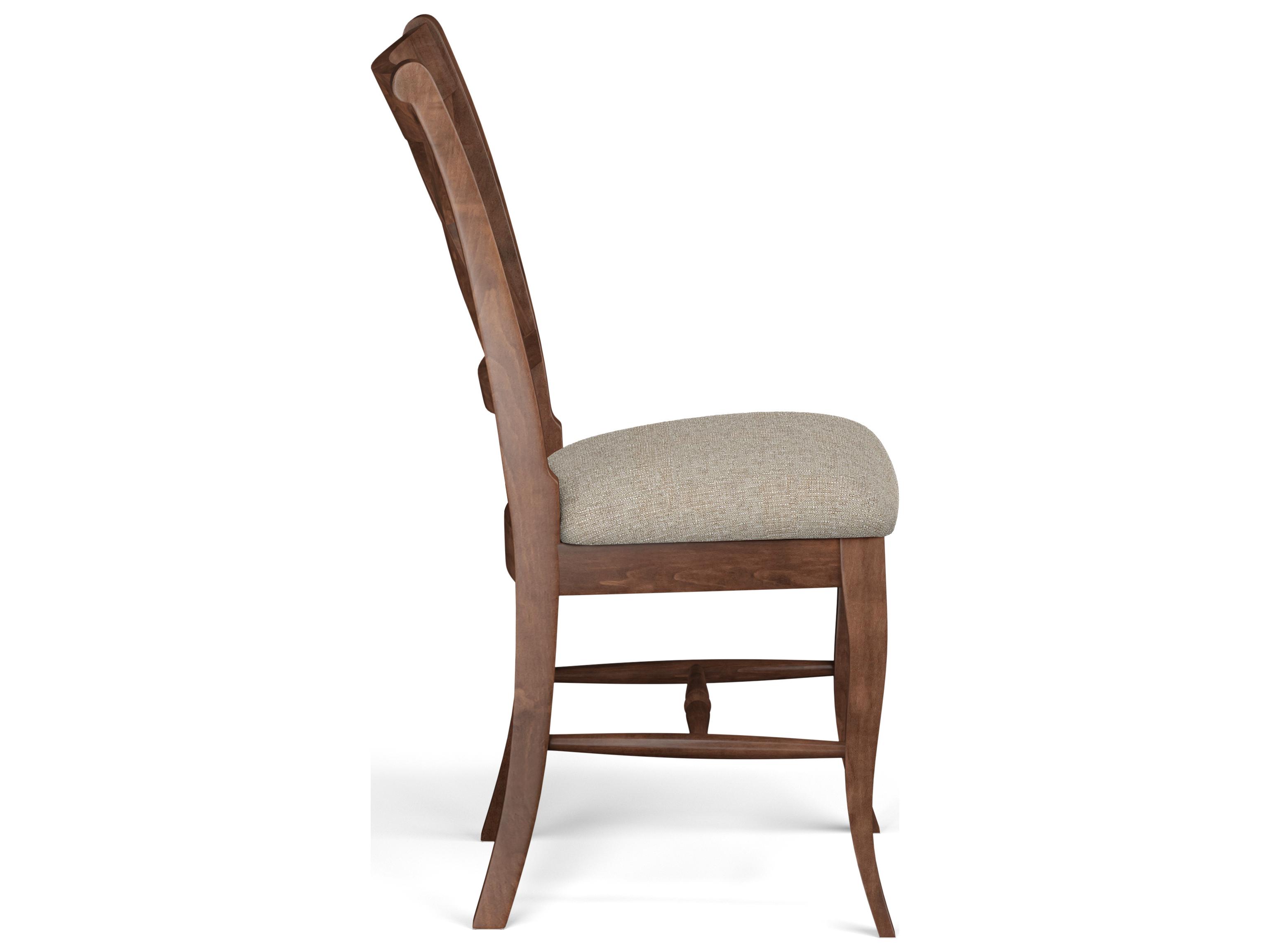 Saloom Emma Beech Wood Beige Upholstered Armless Dining Chair