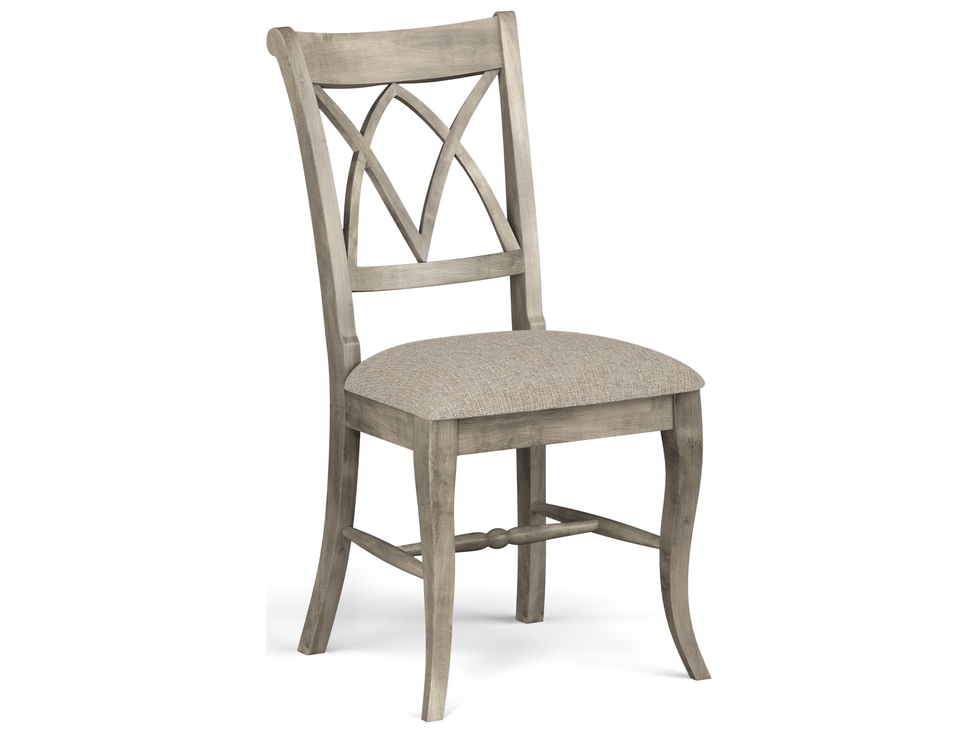 Saloom Emma Beech Wood Beige Upholstered Armless Dining Chair