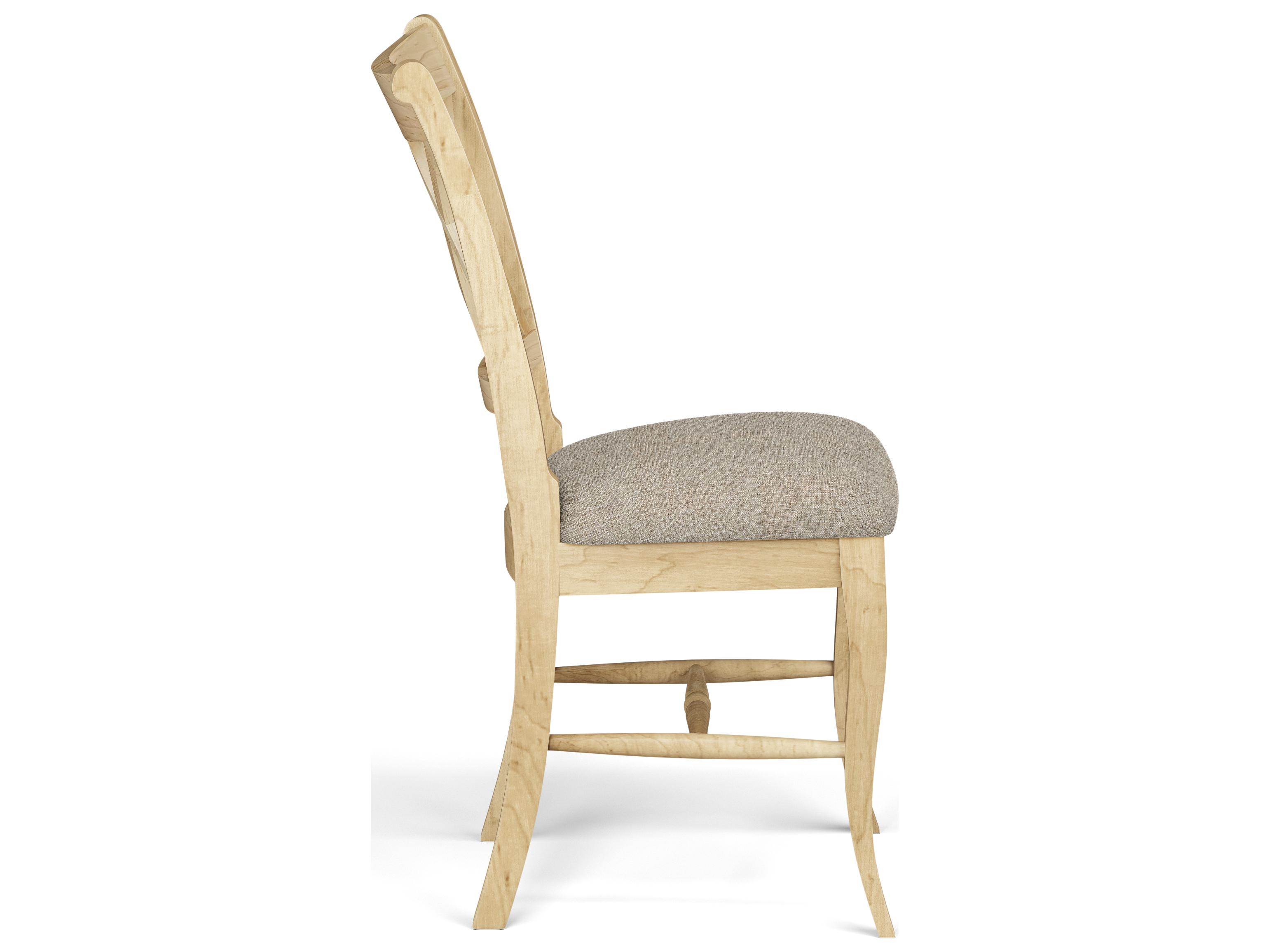 Saloom Emma Beech Wood Beige Upholstered Armless Dining Chair