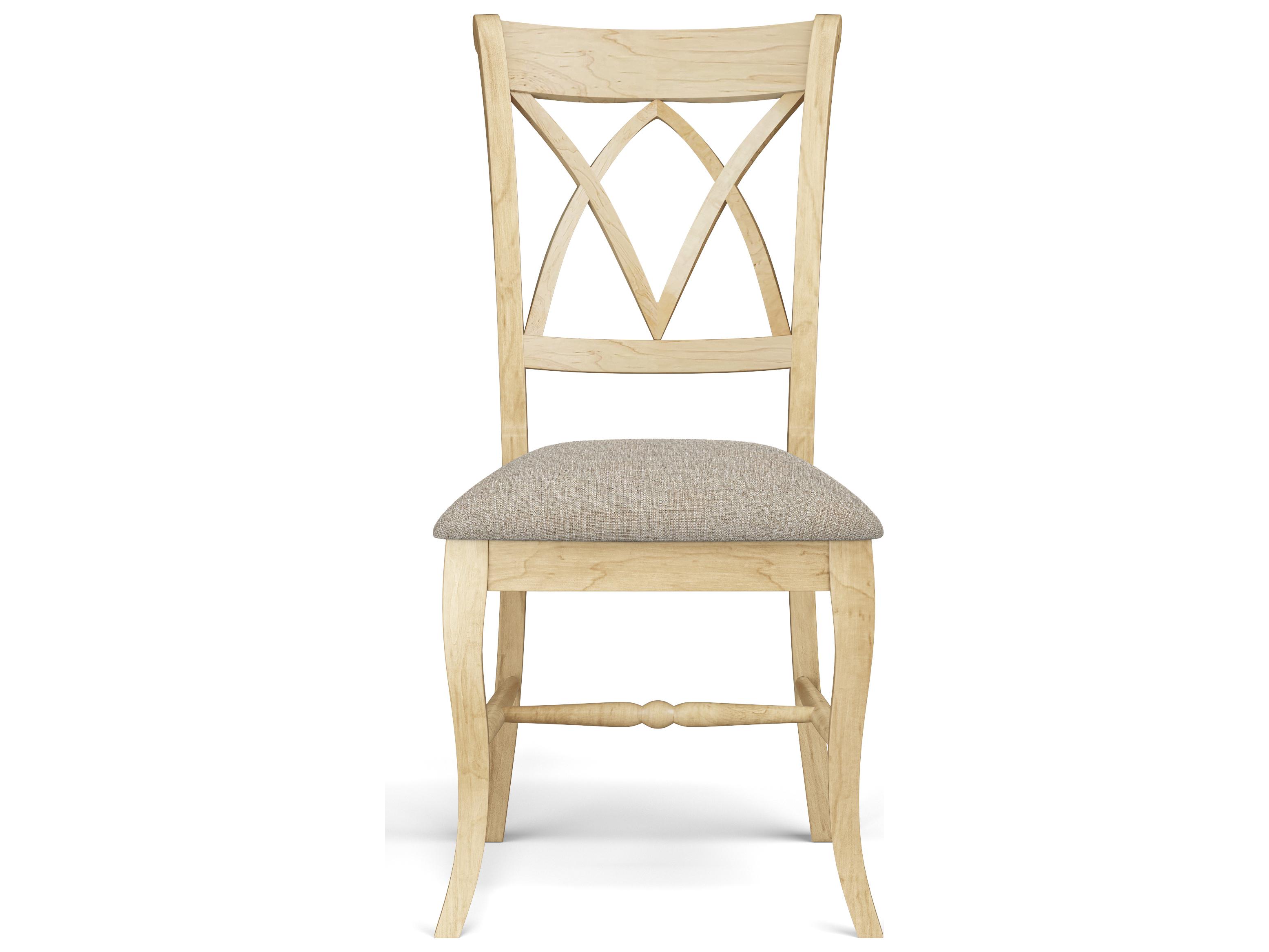 Saloom Emma Beech Wood Beige Upholstered Armless Dining Chair